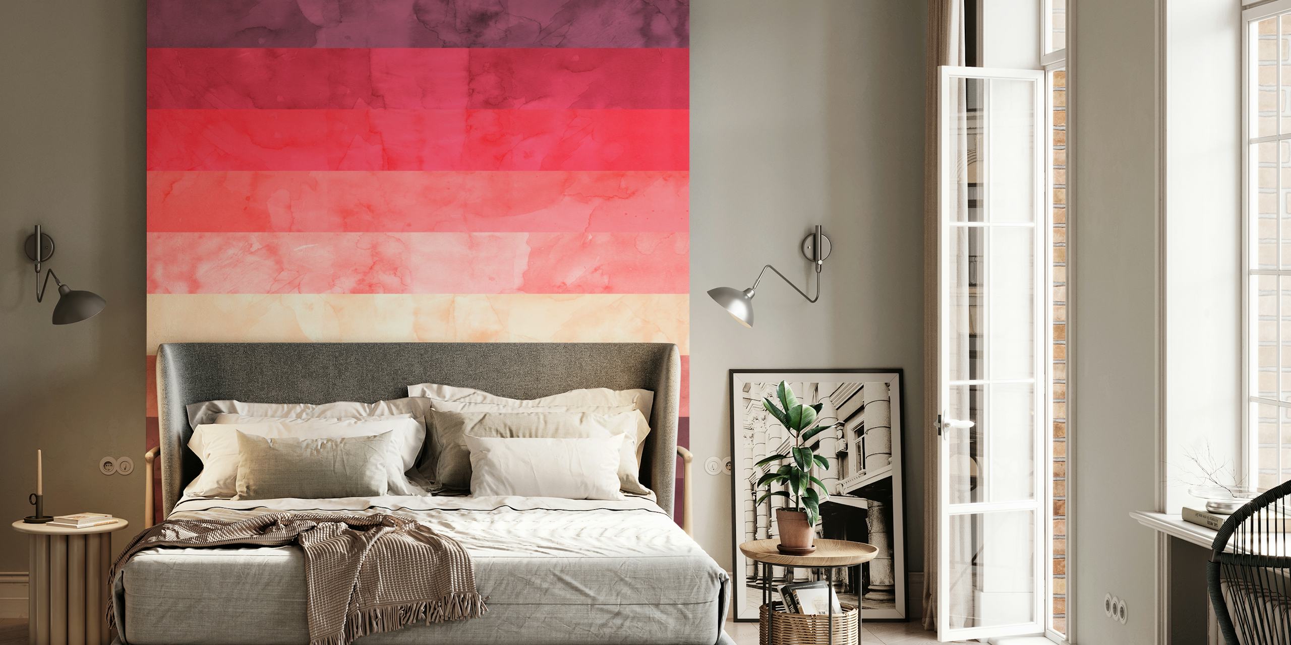 Abstract watercolor Tapete in einem modernen Umfeld