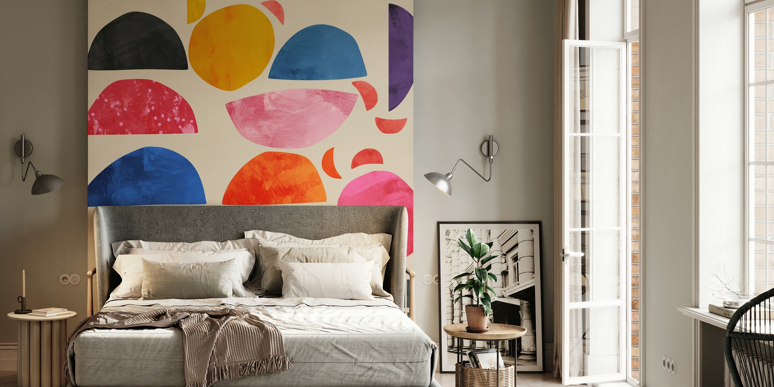 Colorful geometric wallpaper design