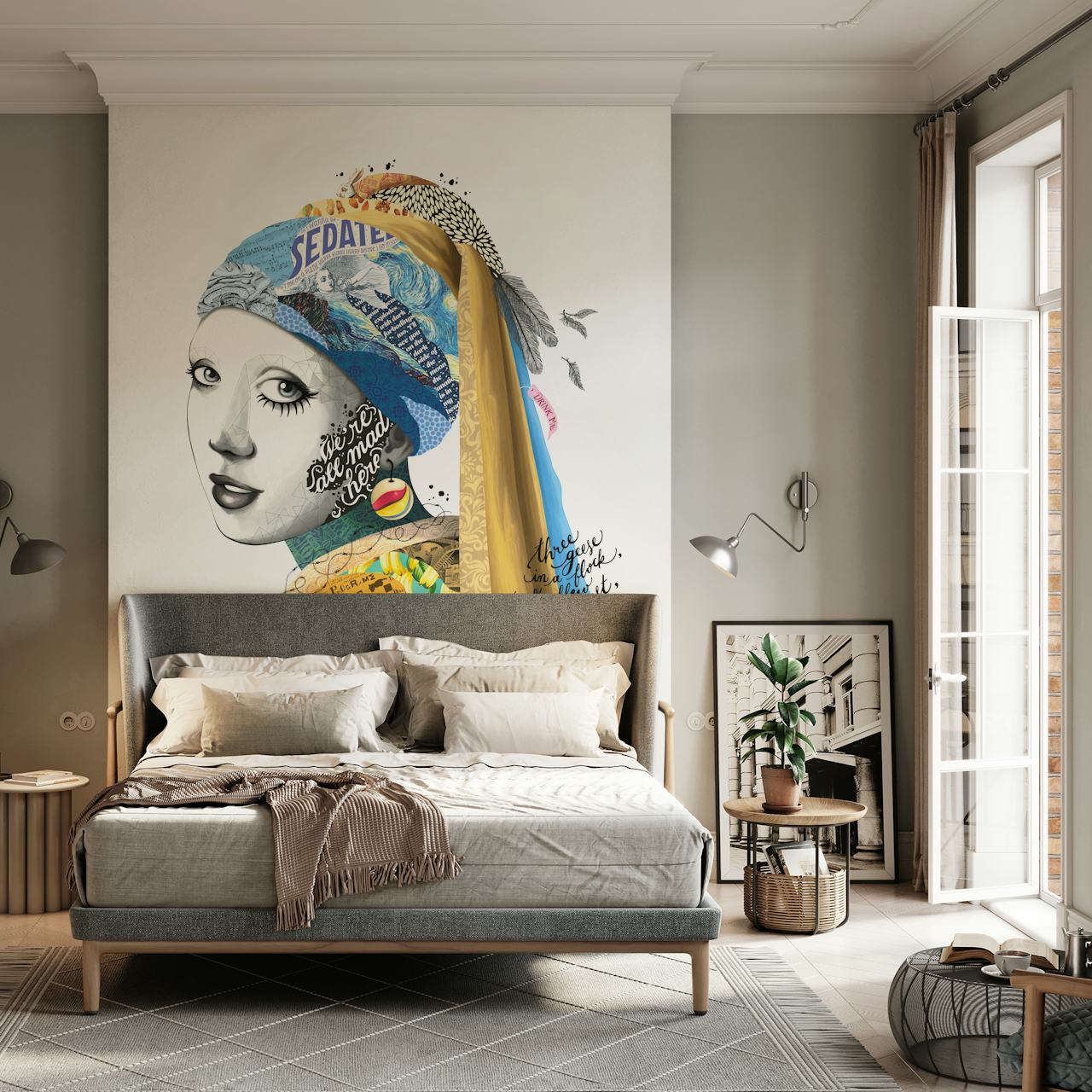 Design mural artistique avec Girl with a Pearl Earring