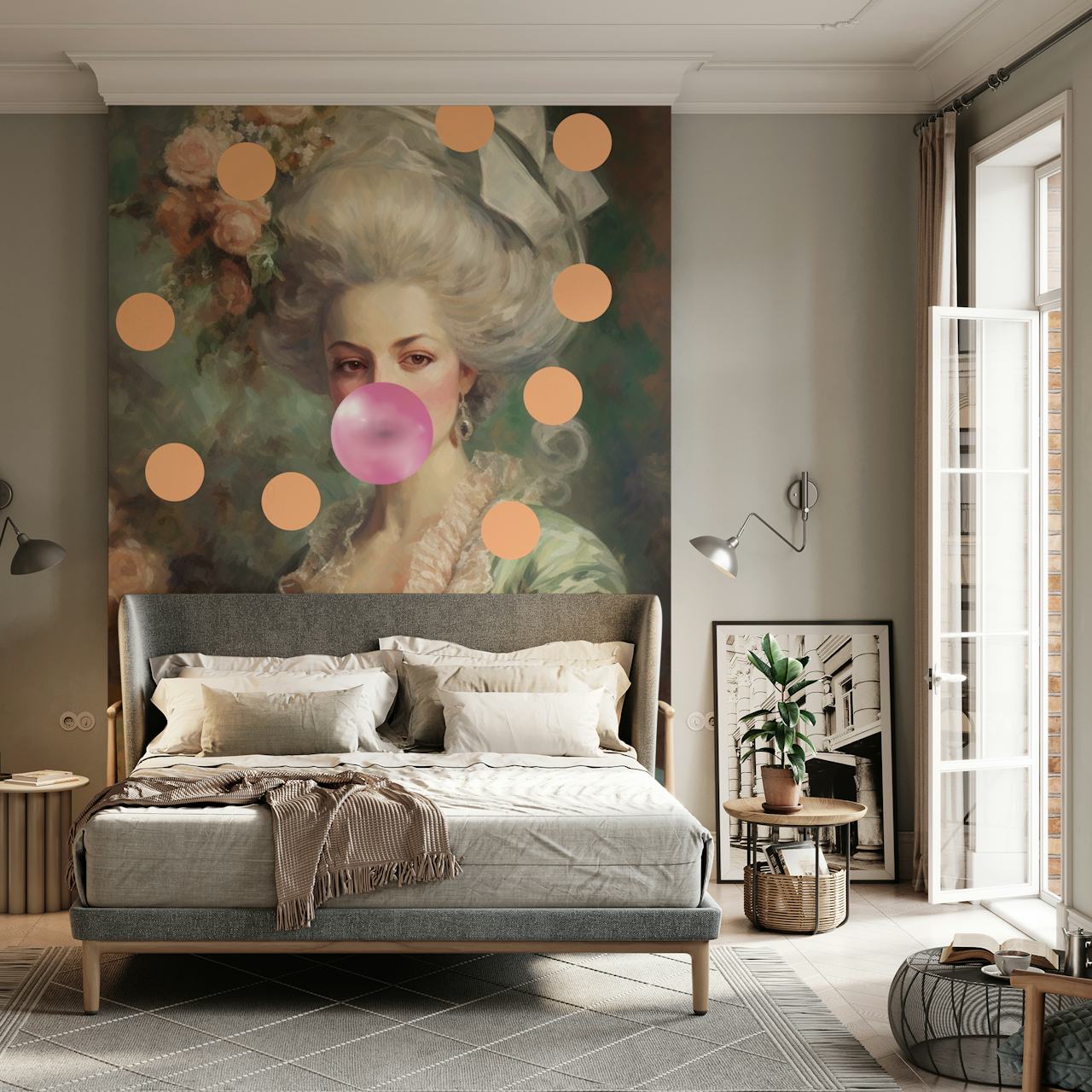 Bubblegum Marie Antoinette Delight tapetdesign