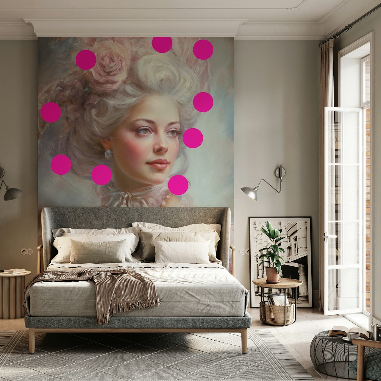 Rococo-inspired Elegance behang in een kamer