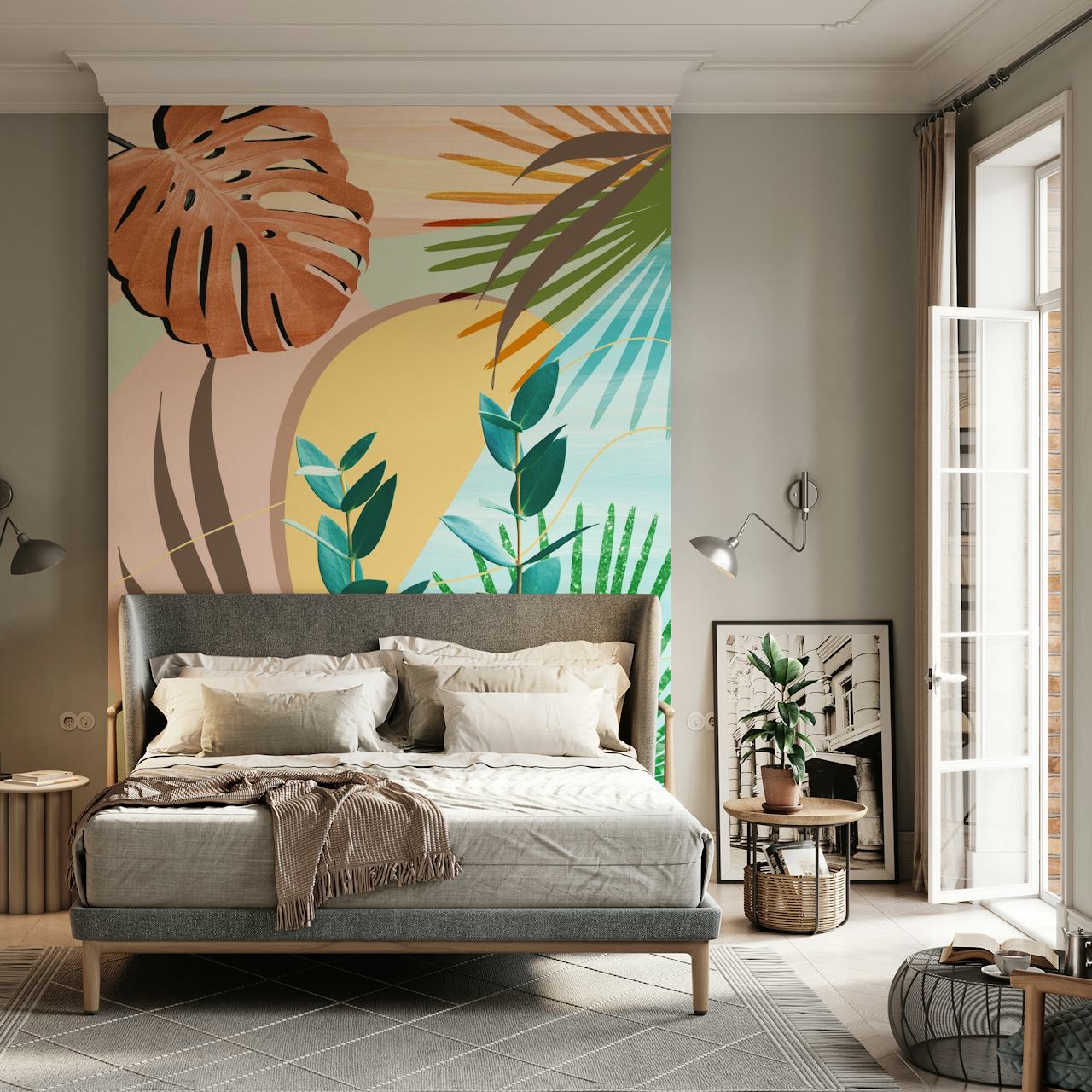 Eucalyptus Tropical Summer 2 tapet i et rum