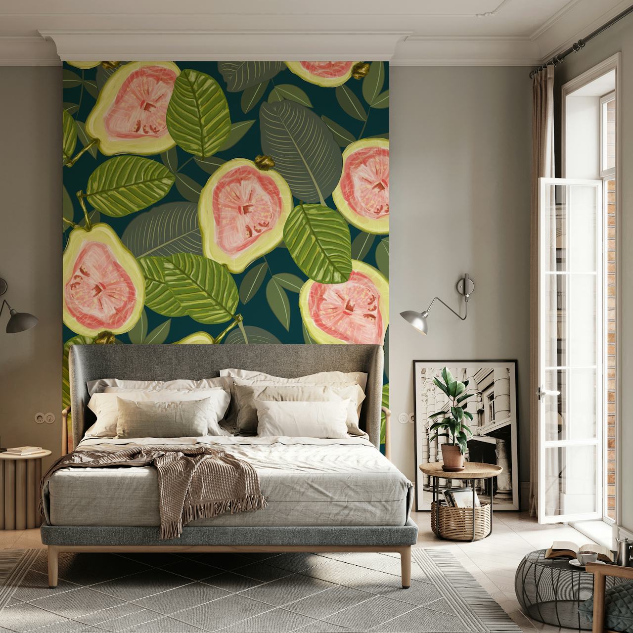 Papier peint Guava Dark dans un cadre de pièce