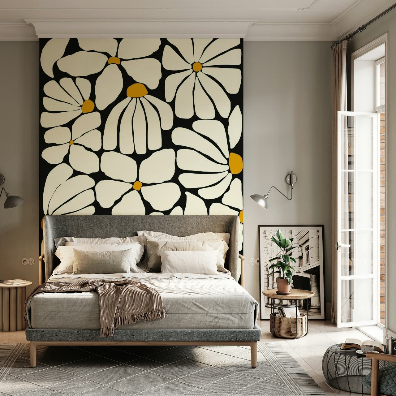 Wild Bloom - neutrals wallpaper