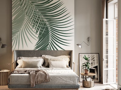 Palm Leaves Soft Dark Green 1