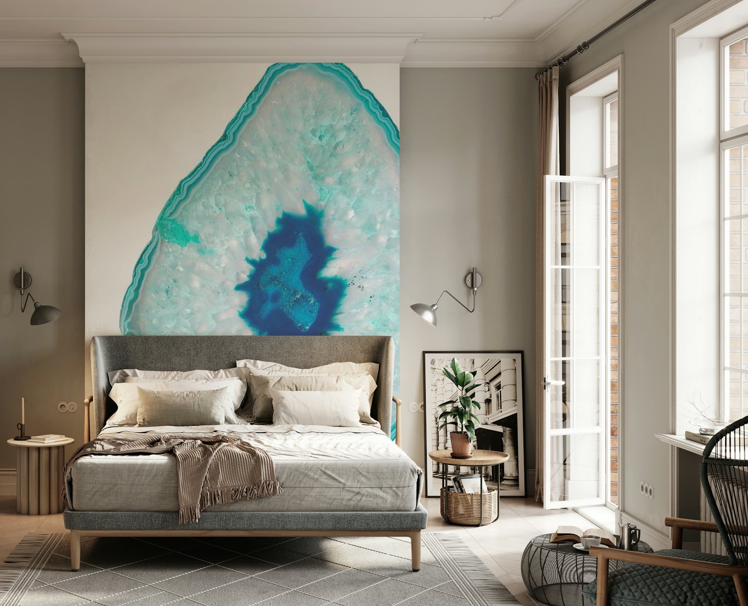 Soft Aqua Ocean Agate 1 wallpaper