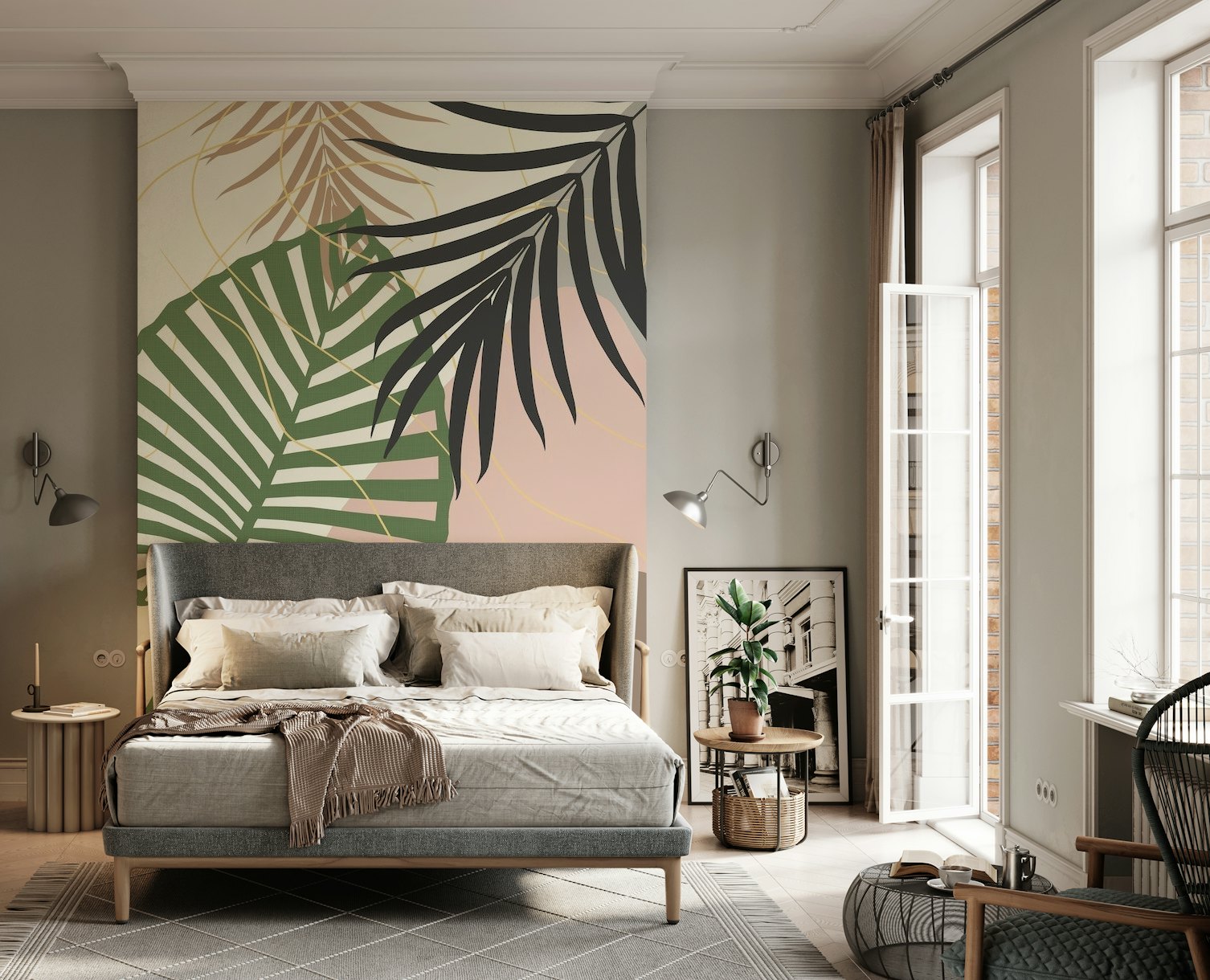 Minimal Tropical Palm Leaf 3 wallpaper
