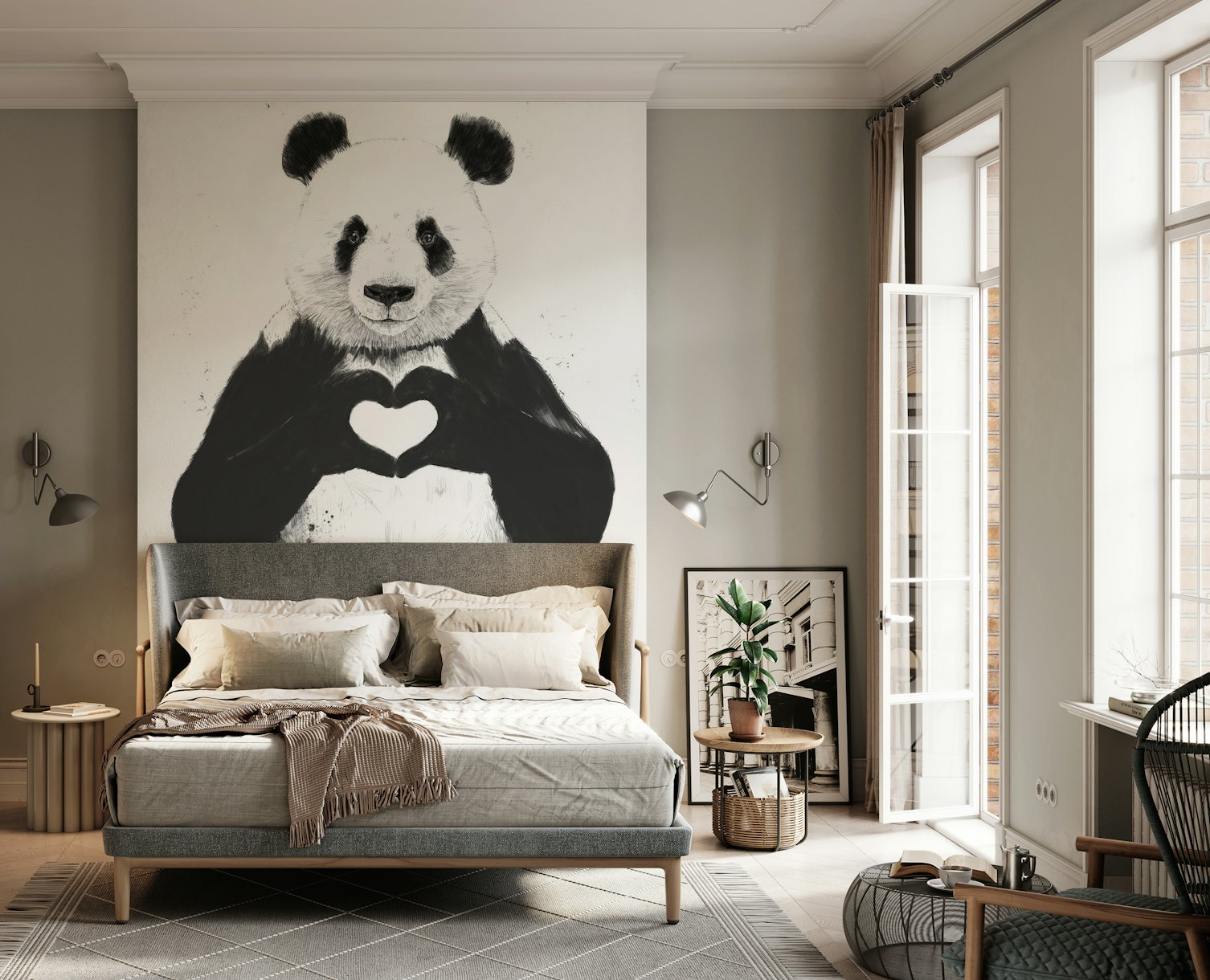 Panda love wallpaper
