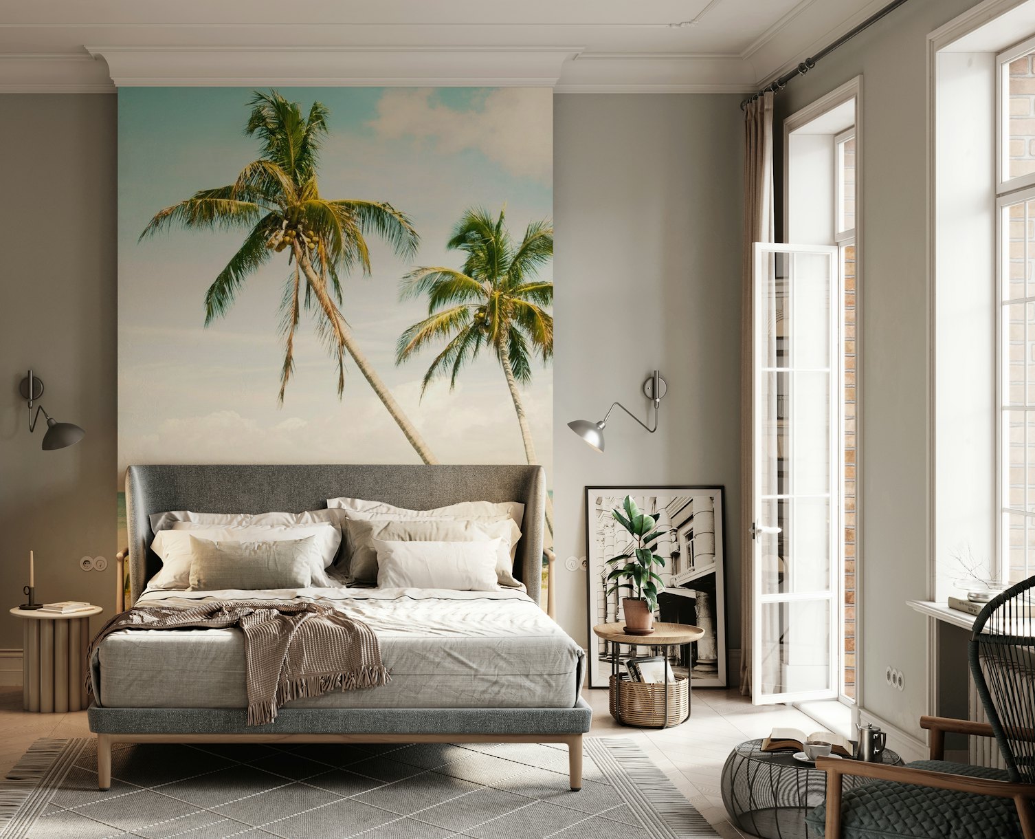Palm Tree Beach Oasis 1 wallpaper