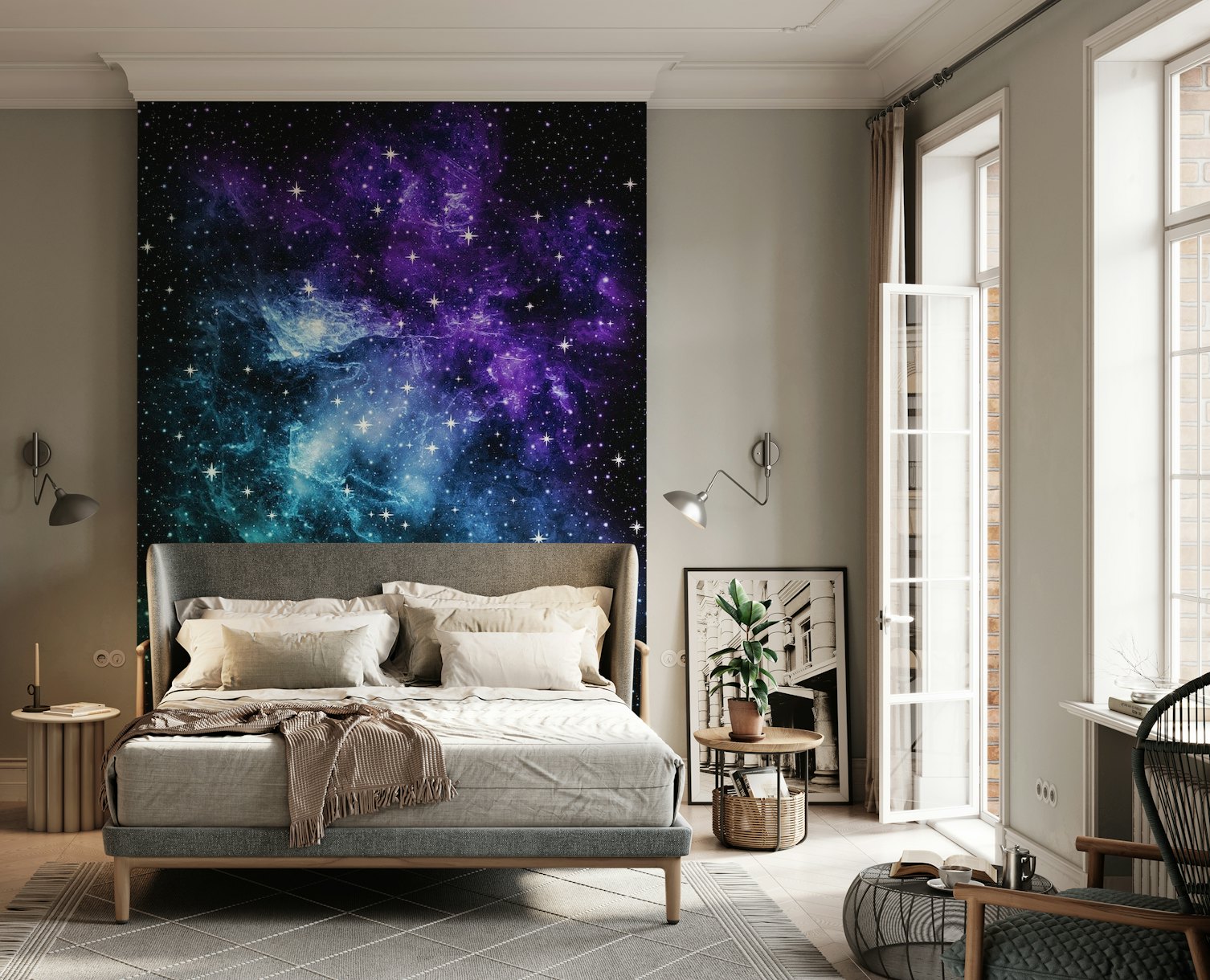 Purple Teal Galaxy Nebula 1 tapet