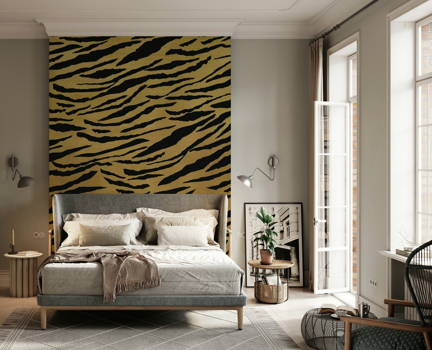 Tiger Animal Print Glam 1 wallpaper
