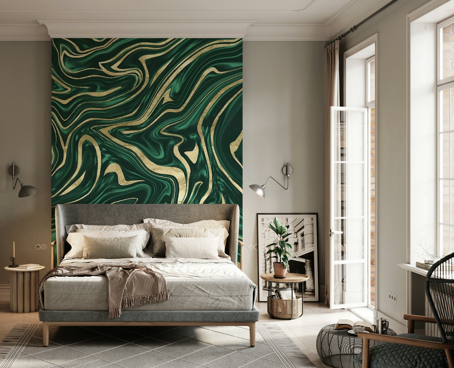 Green Black Gold Marble 1 wallpaper