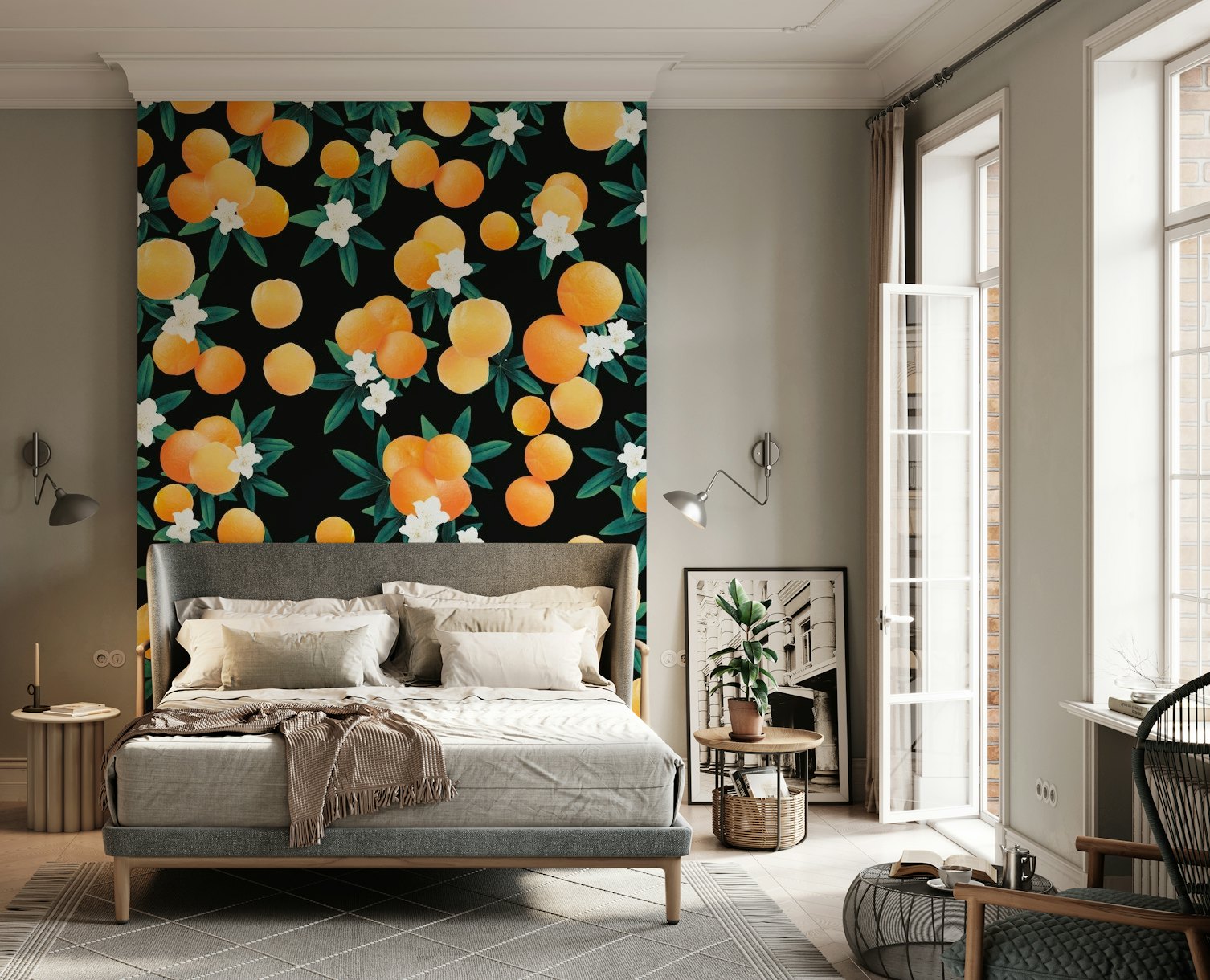 Orange Twist Flower Night1 wallpaper