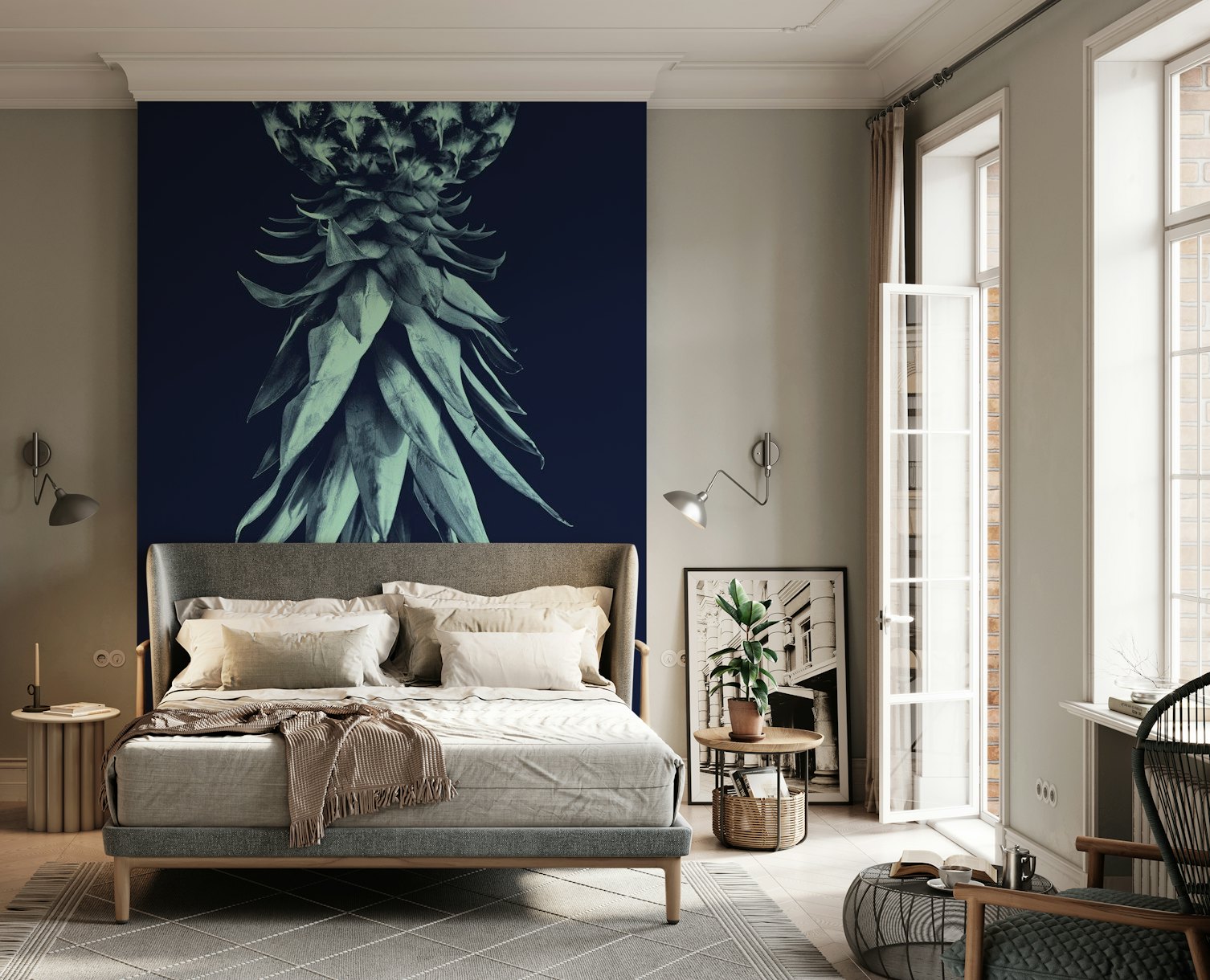 Blue Pineapple Upside Down 1 wallpaper