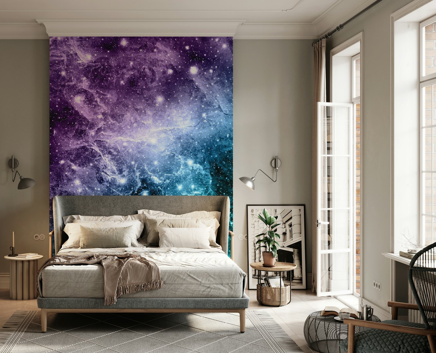 Purple Teal Galaxy Nebula 4 wallpaper