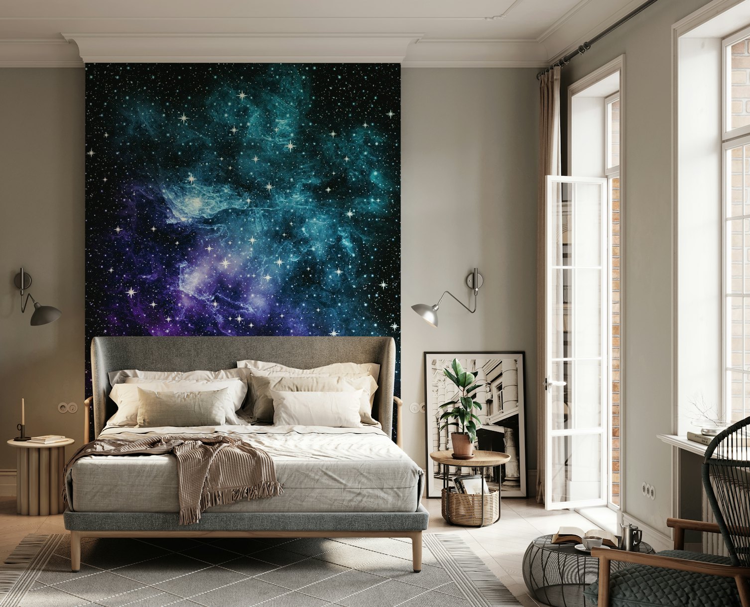Teal Purple Galaxy Nebula 1 wallpaper