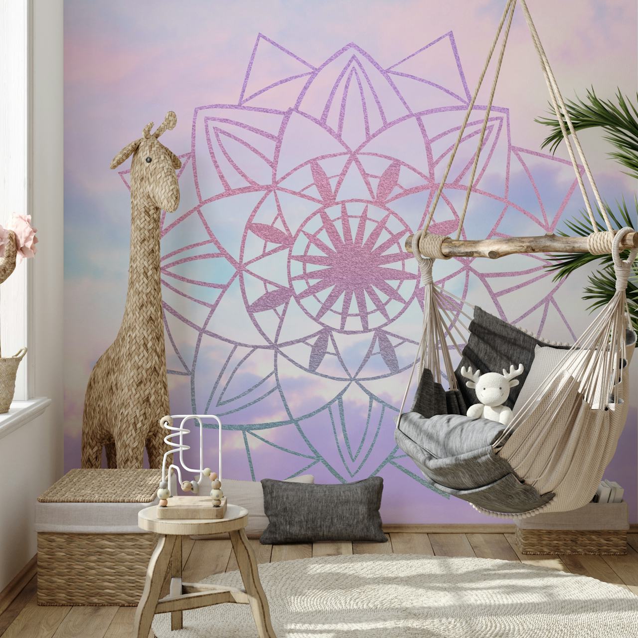 Star Mandala Unicorn Pastel design de papier peint