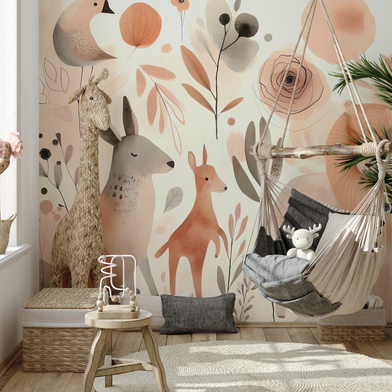 Tapeta Whimsical Wild Things w pokoju
