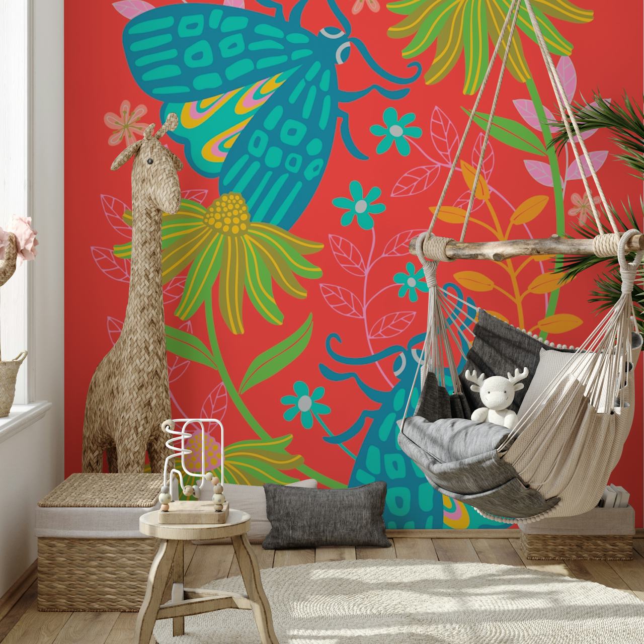 Tangled Garden Moths Tapet I Et Rom