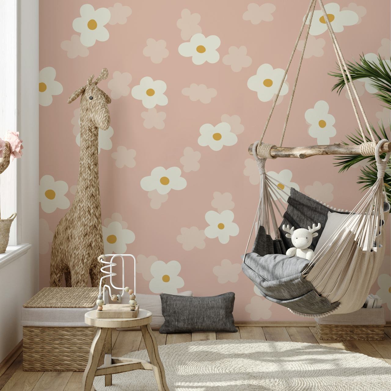 Blossom Blush Charm floral tapet i et rom