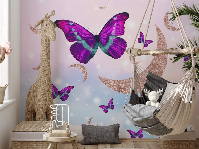 Pastel Cosmos Butterfly Moon 1