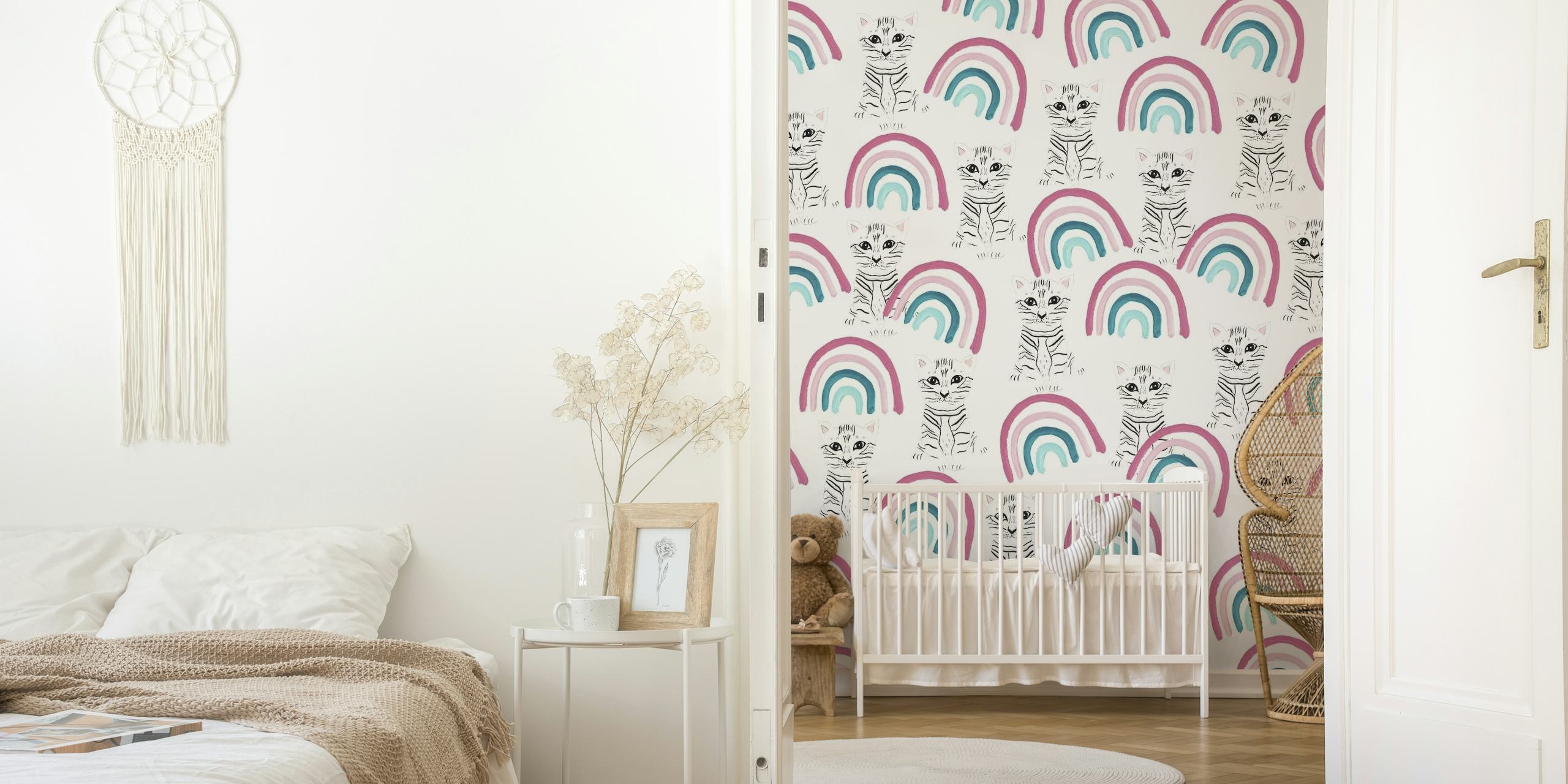 Baby Cat Rainbow Dreamland 1 wallpaper