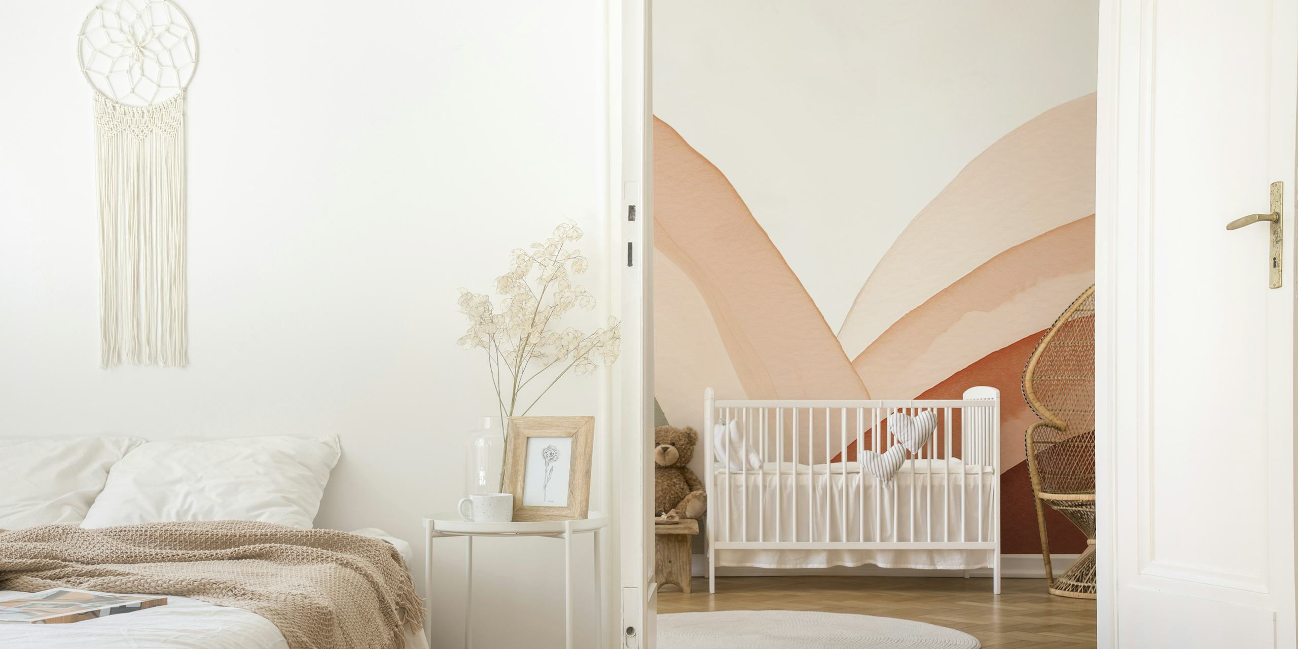 Boho Nursery Arches wallpaper in a room