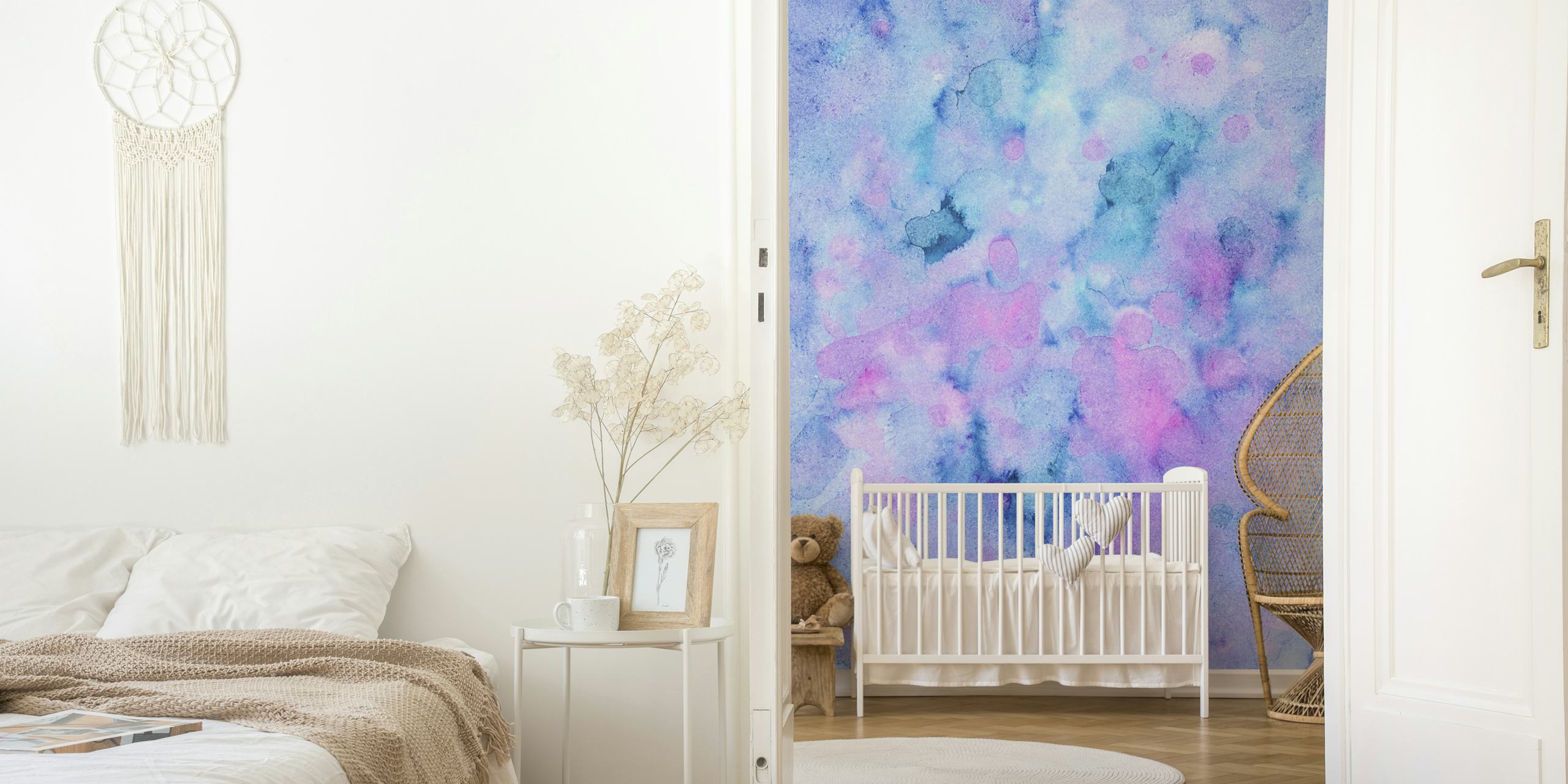 Mermaid Unicorn Abstract tapetti huoneessa