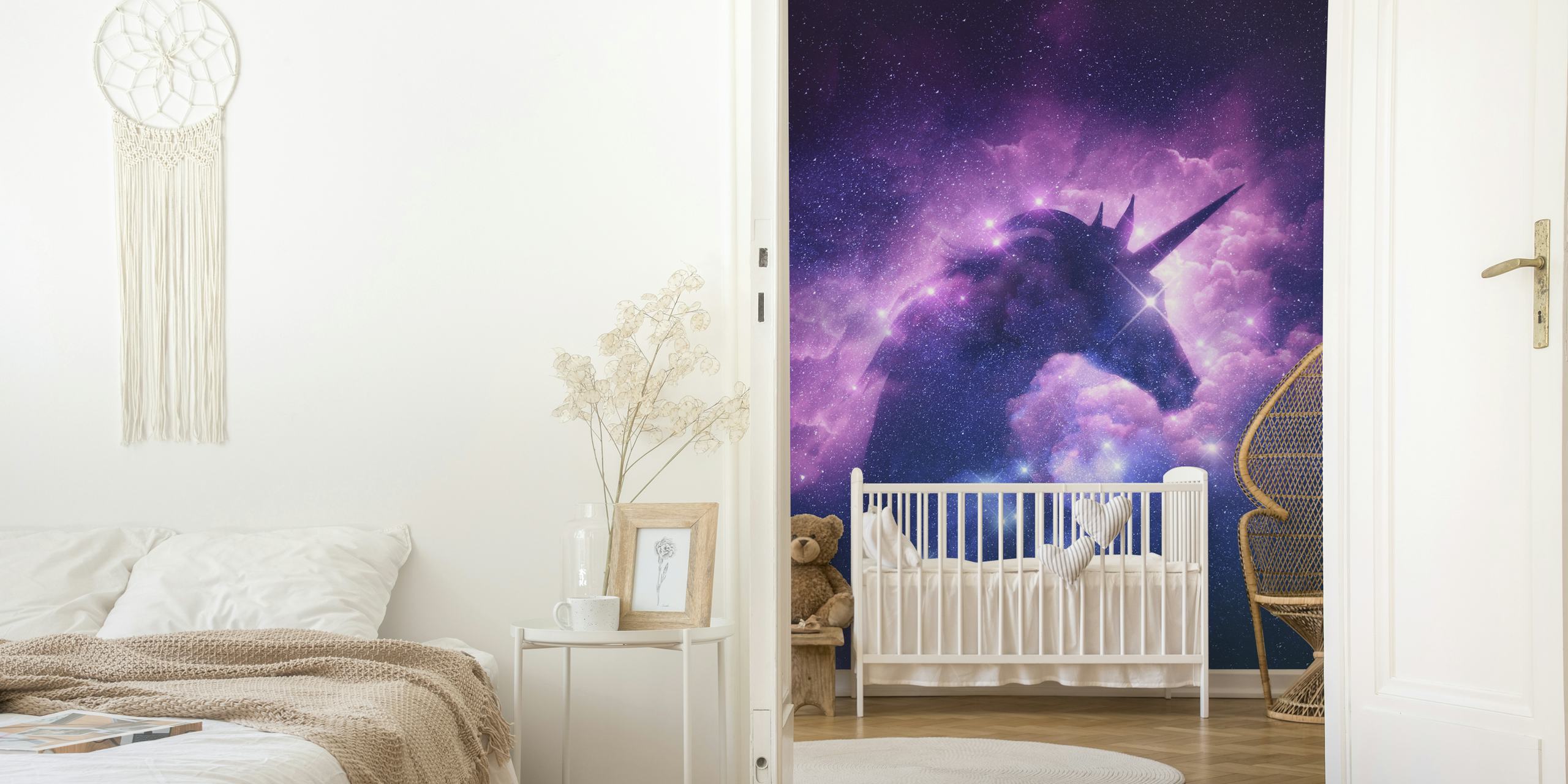 Verzaubernder Space Unicorn-Tapete mit sternenähnlichem Hintergrund
