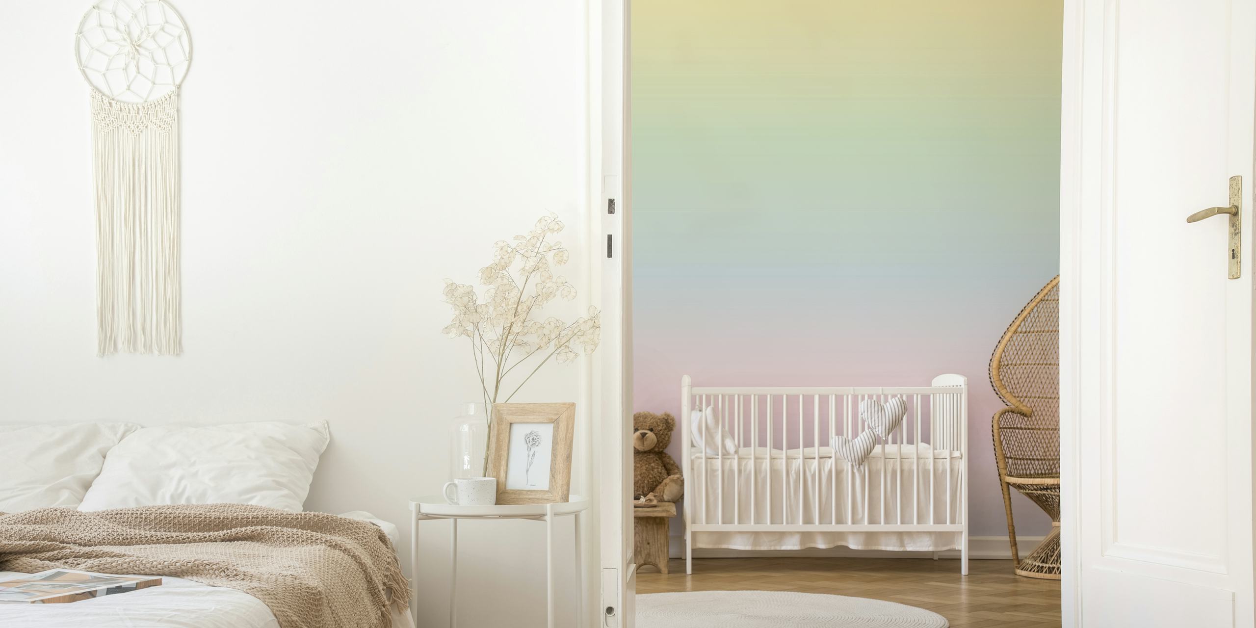 Pastel rainbow ombre gradient wallpaper