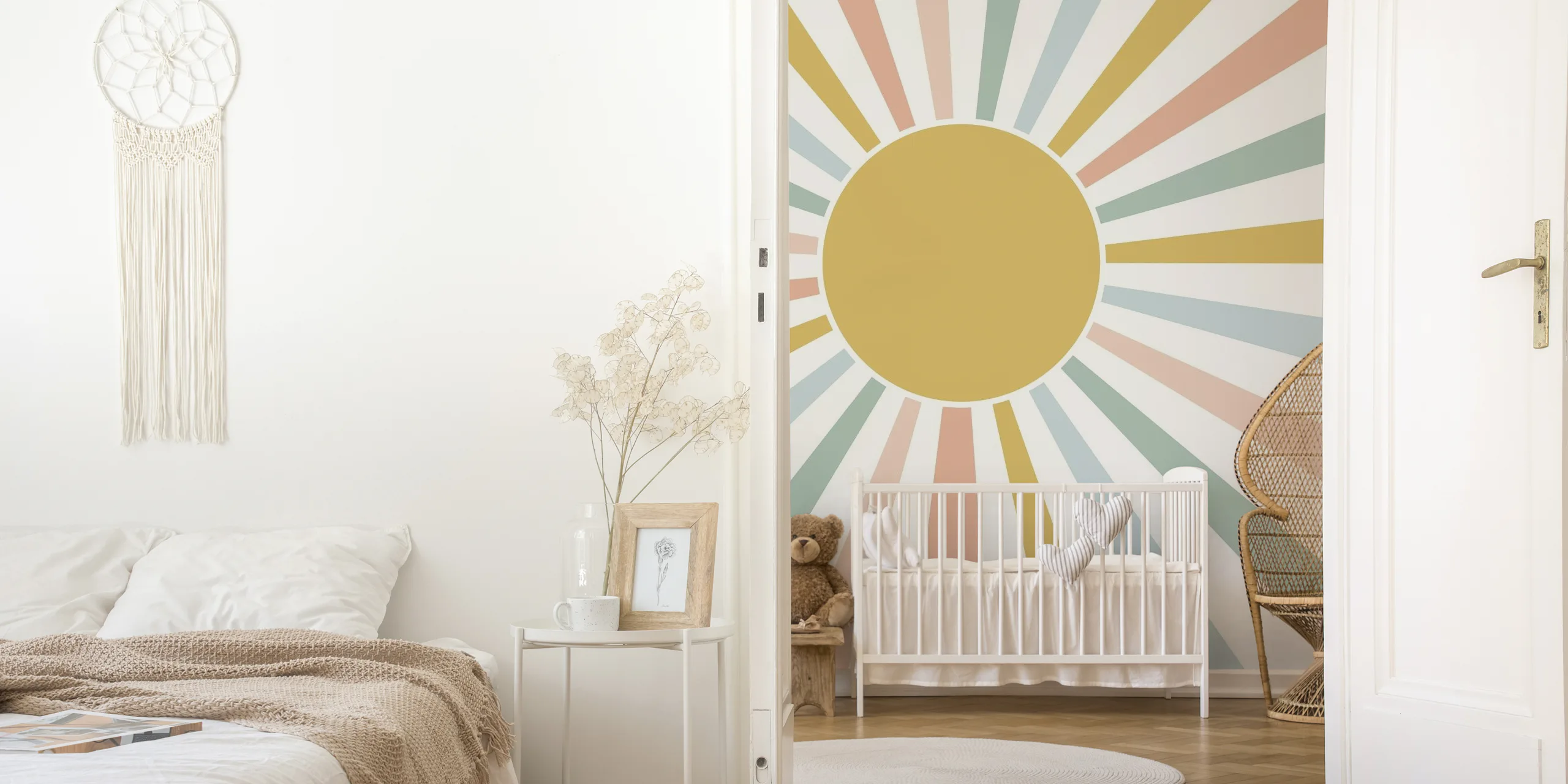 Get the Perfect Boho Sun Nursery Wallpaper at Happywall