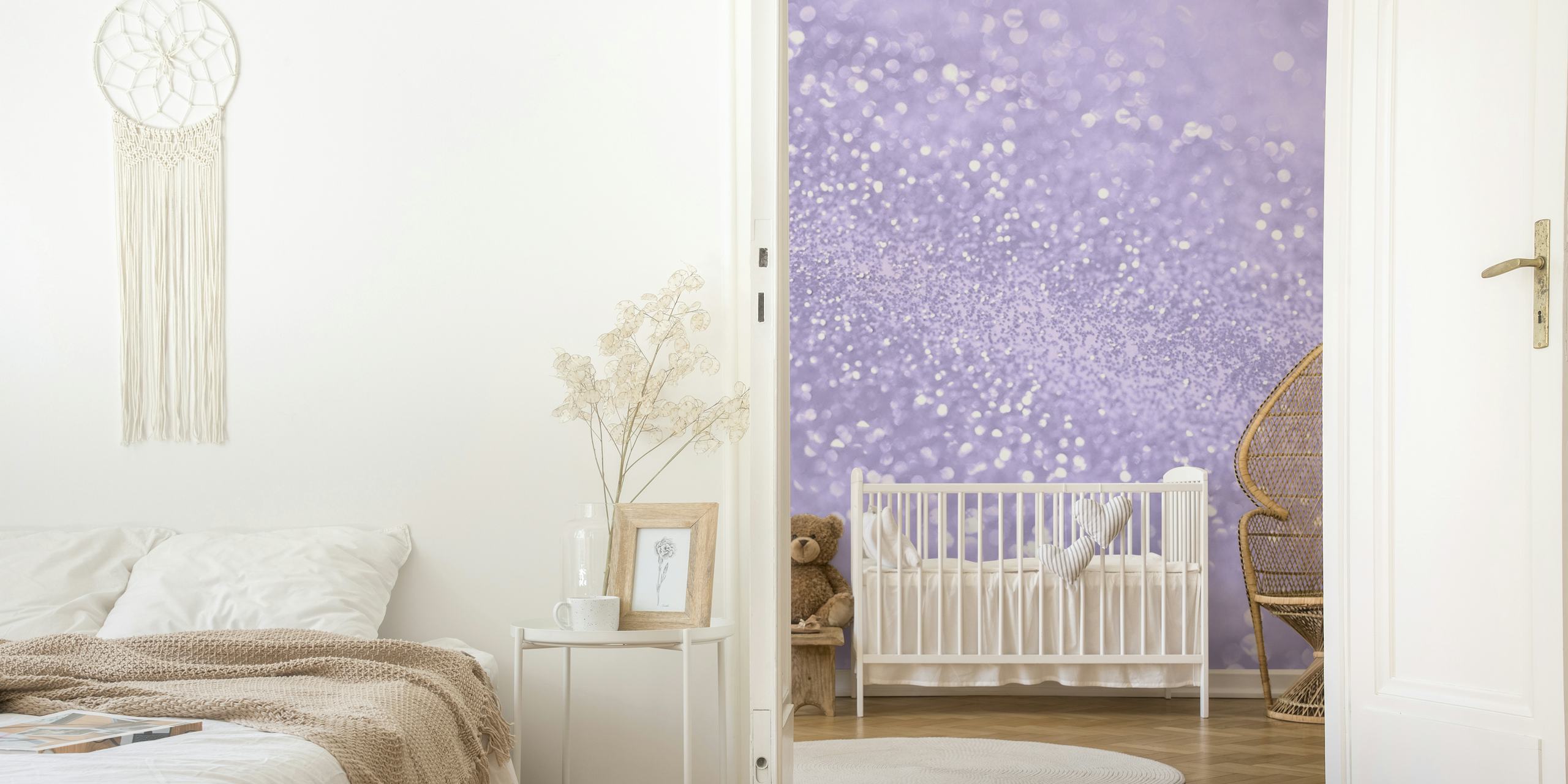 Lavender Princess Glitter 1 (Faux Glitter - Photography) papel de parede