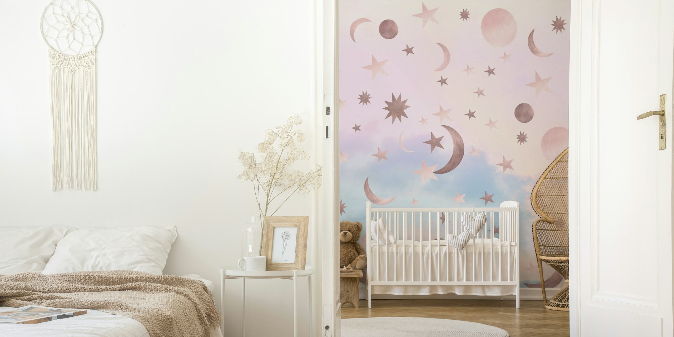 Pastel Starry Sky Moon Dream 2 wallpaper