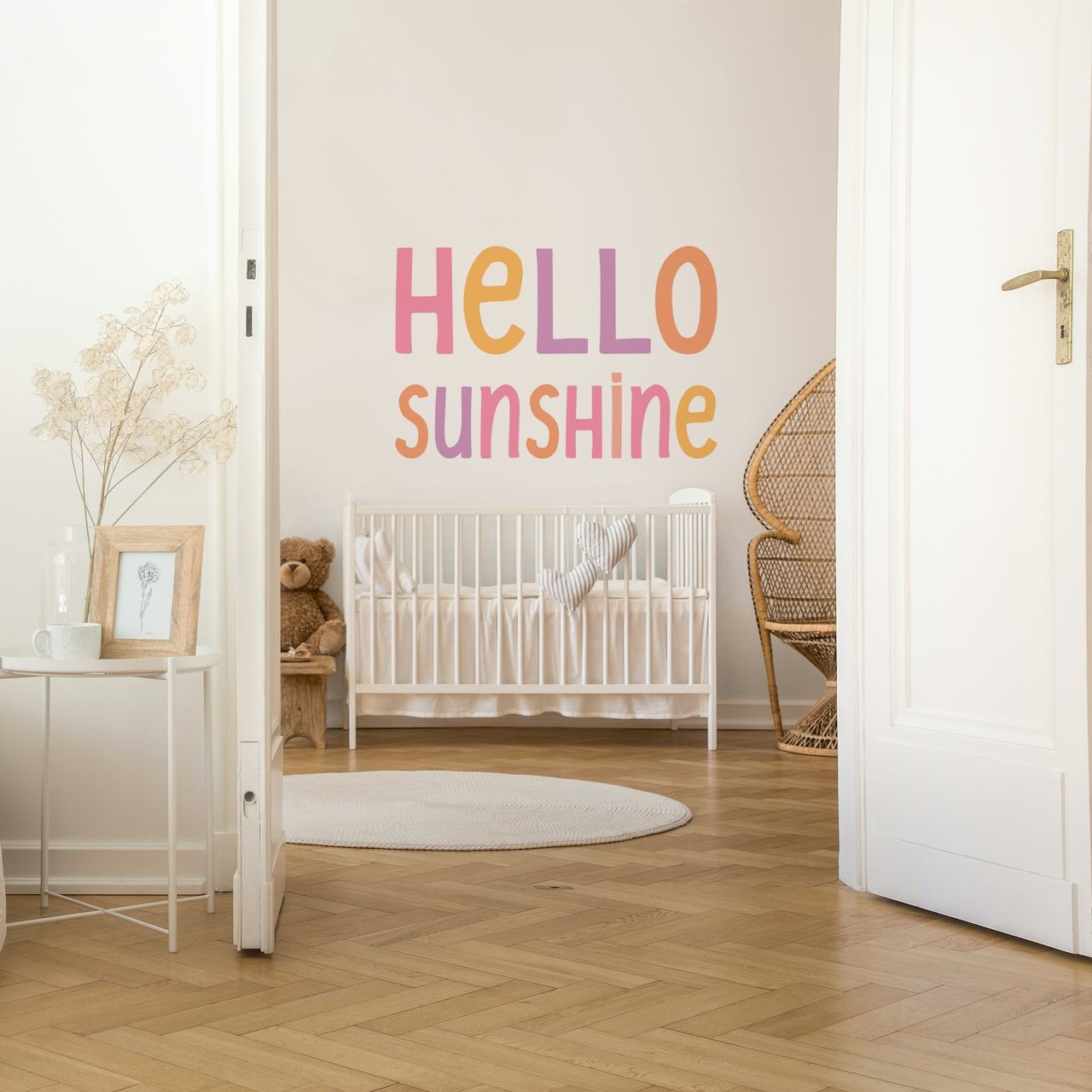 Hello Sunshine multicolor lettering tapetti