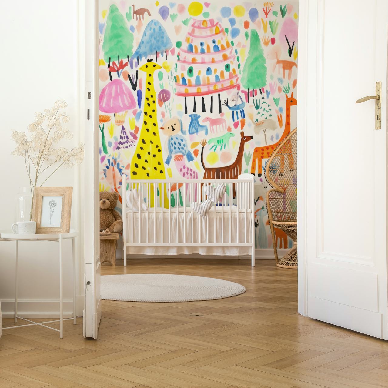 Zoo Party - Imaginary Friends wallpaper in a room
