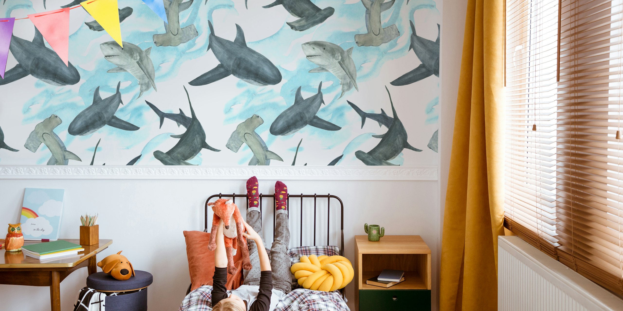 Tapeta Shark Tank w stylowym pokoju