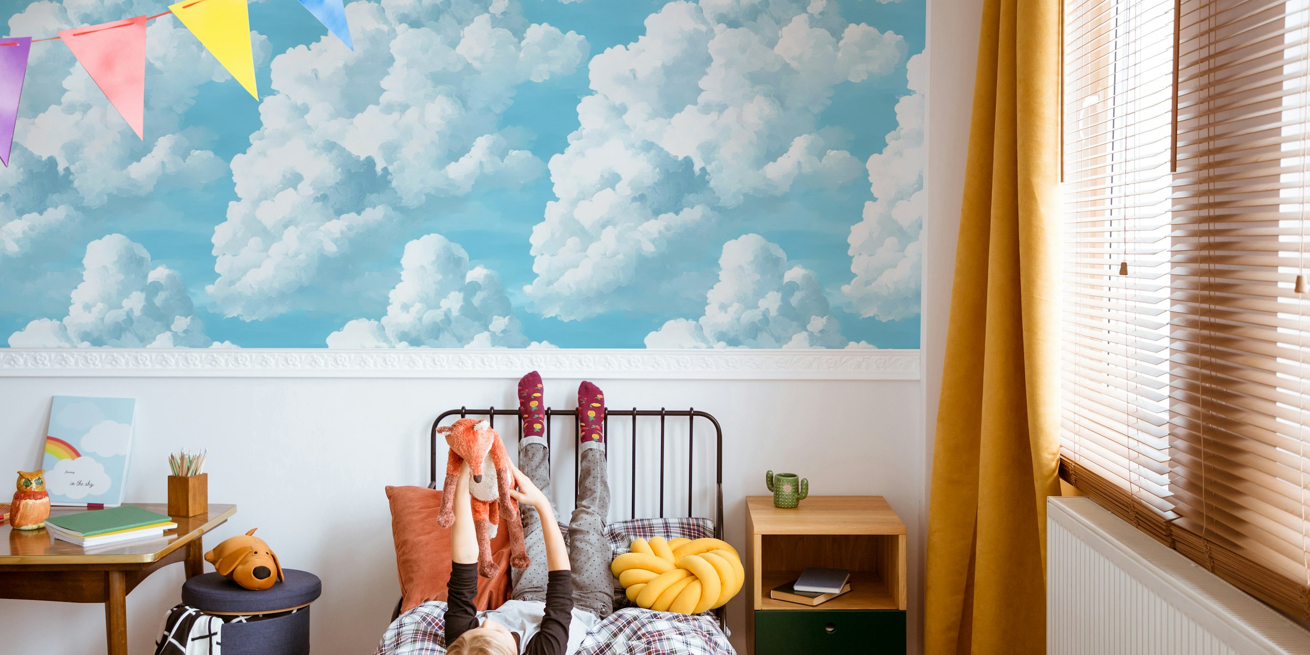 Tapeta Vintage Cloudy Sky v pokoji