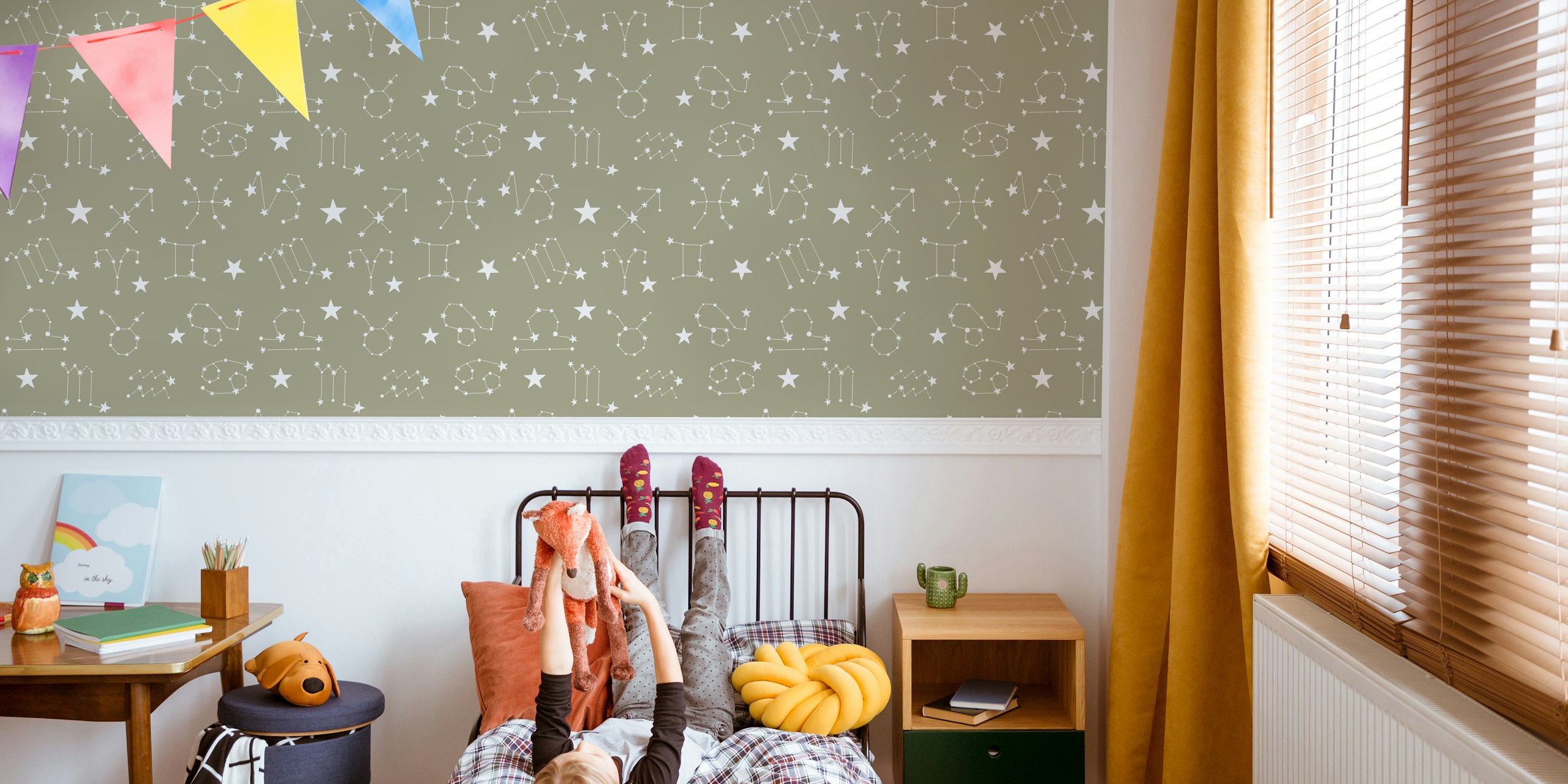 Papel tapiz Starry Constellations en una habitación