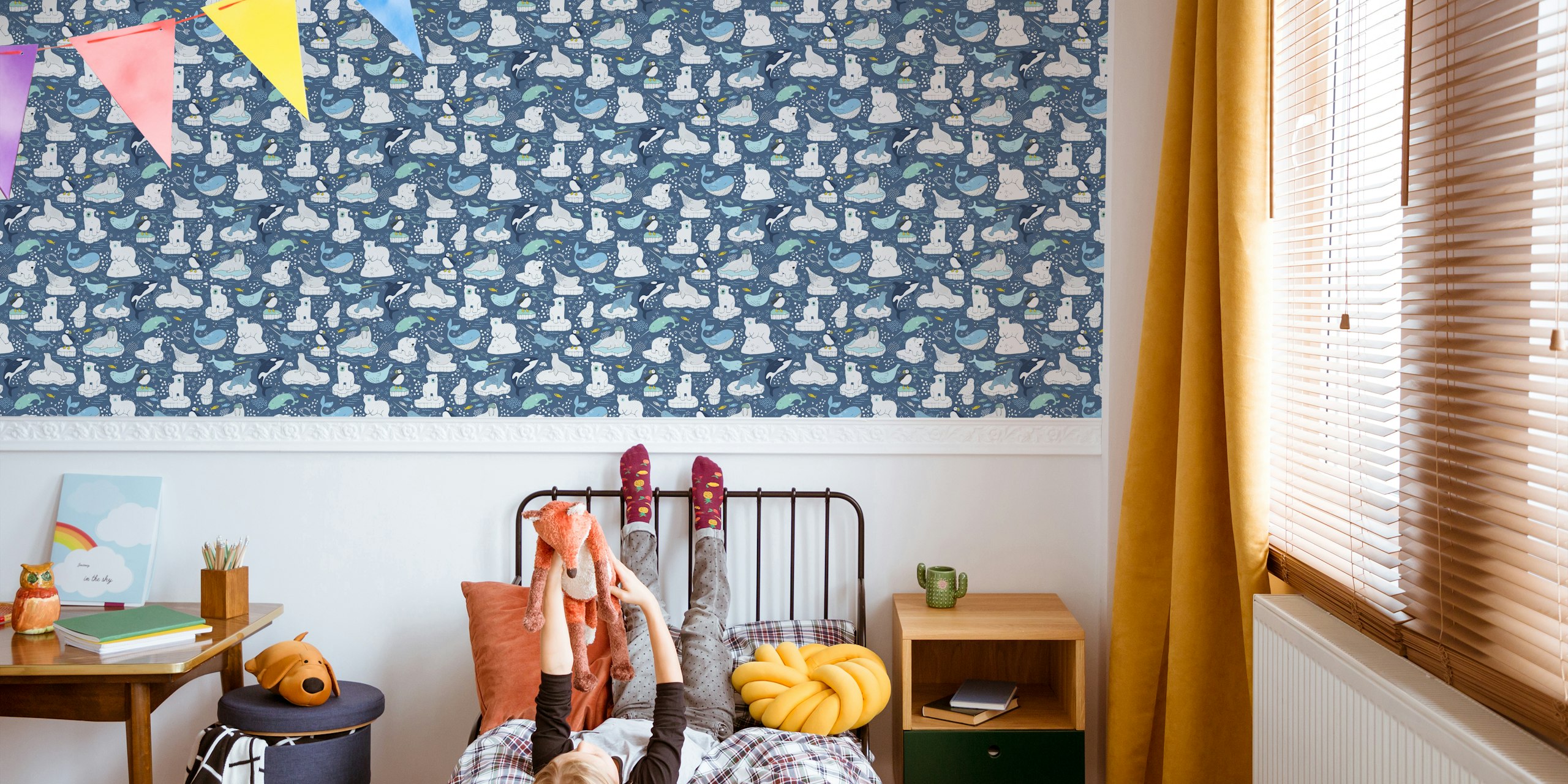 Arctic Animals wallpaper in a room