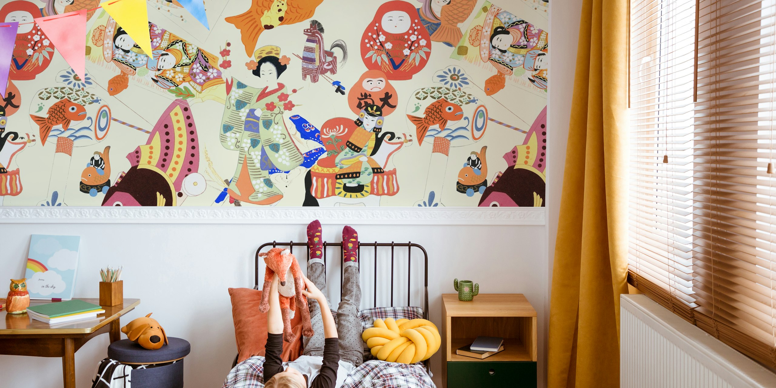 Kaonashi wallpaper displayed in a room
