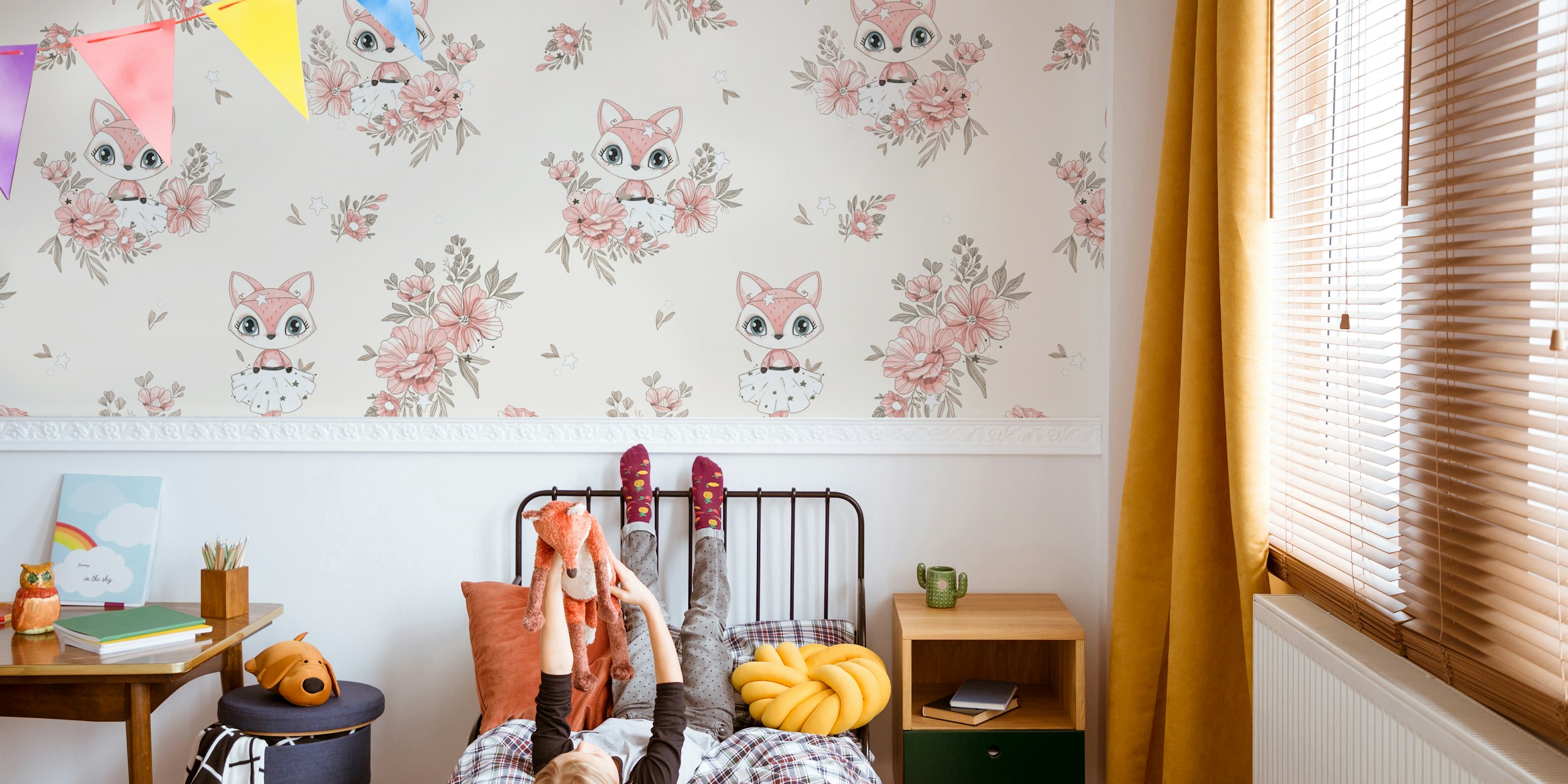 Design tapety Fox Fairy w pomieszczeniu