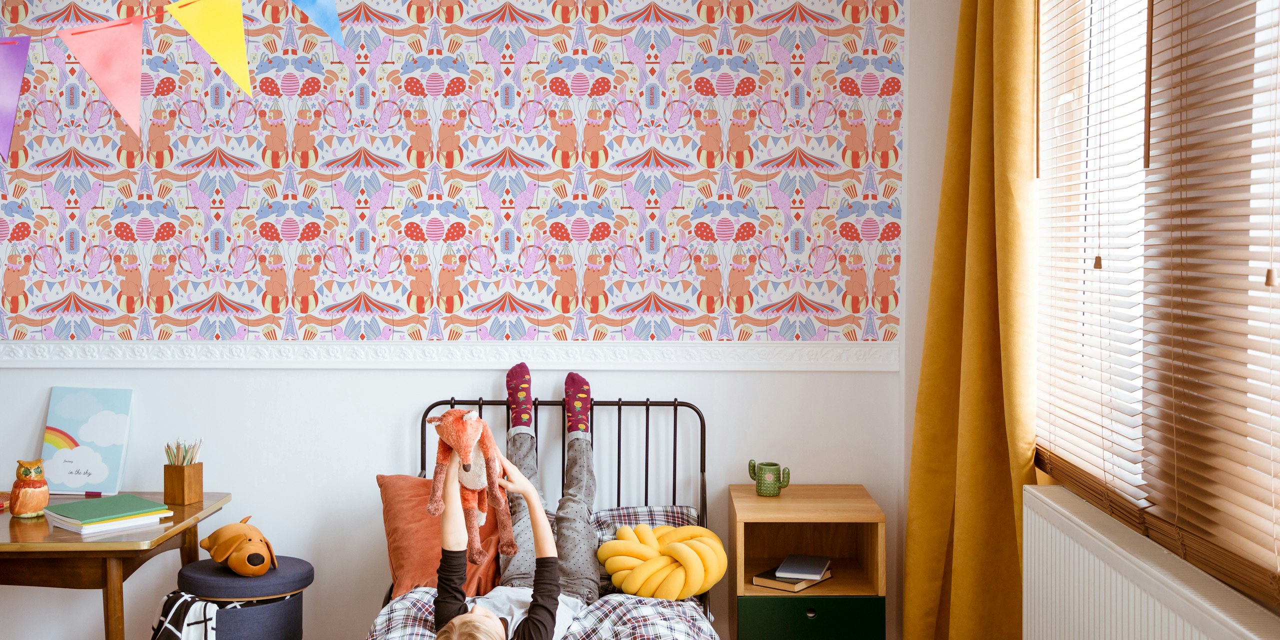 Papel de parede Circus of Dreams em um quarto