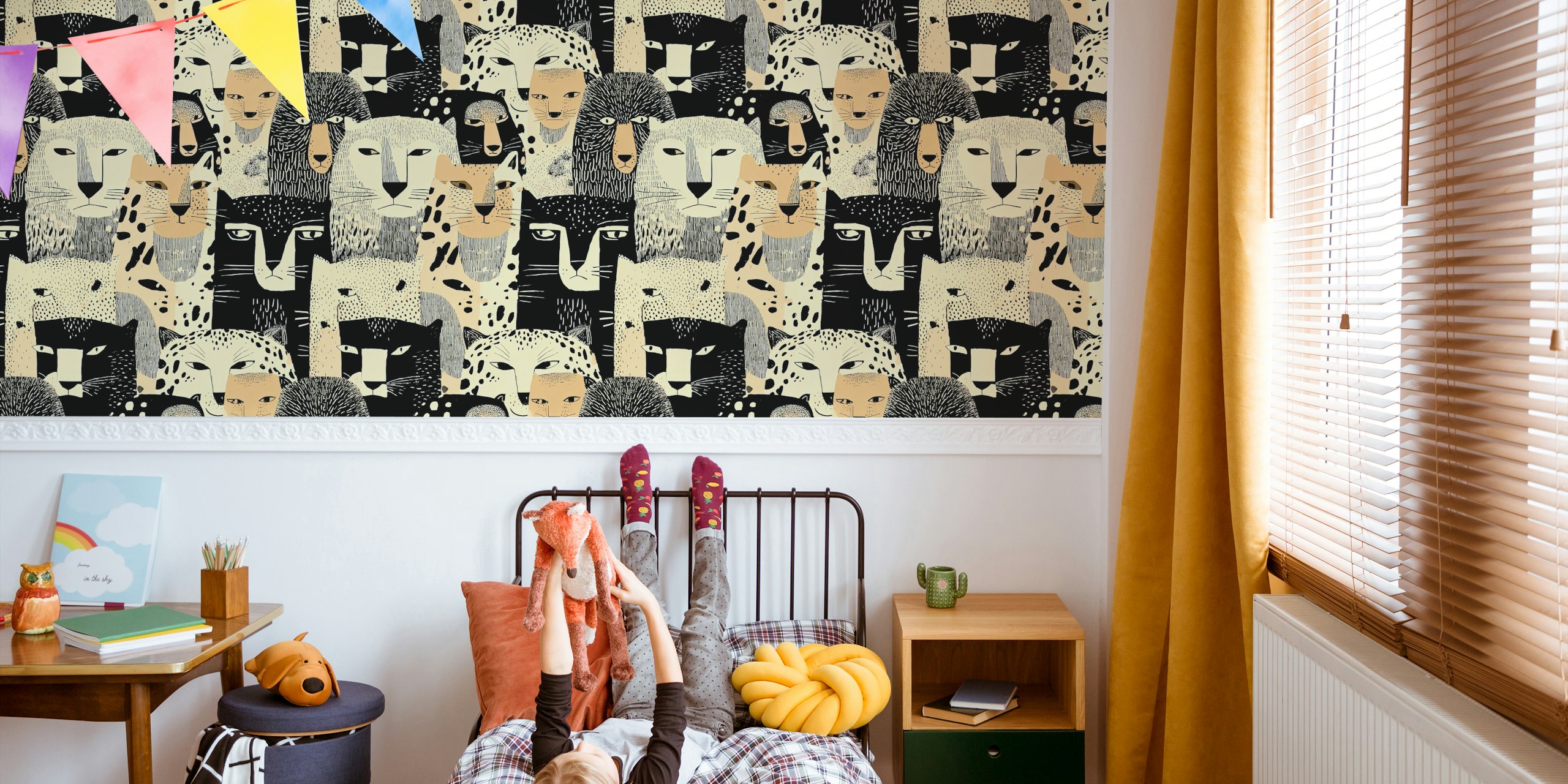 Animal Friends Tapetdesign in einem Raum