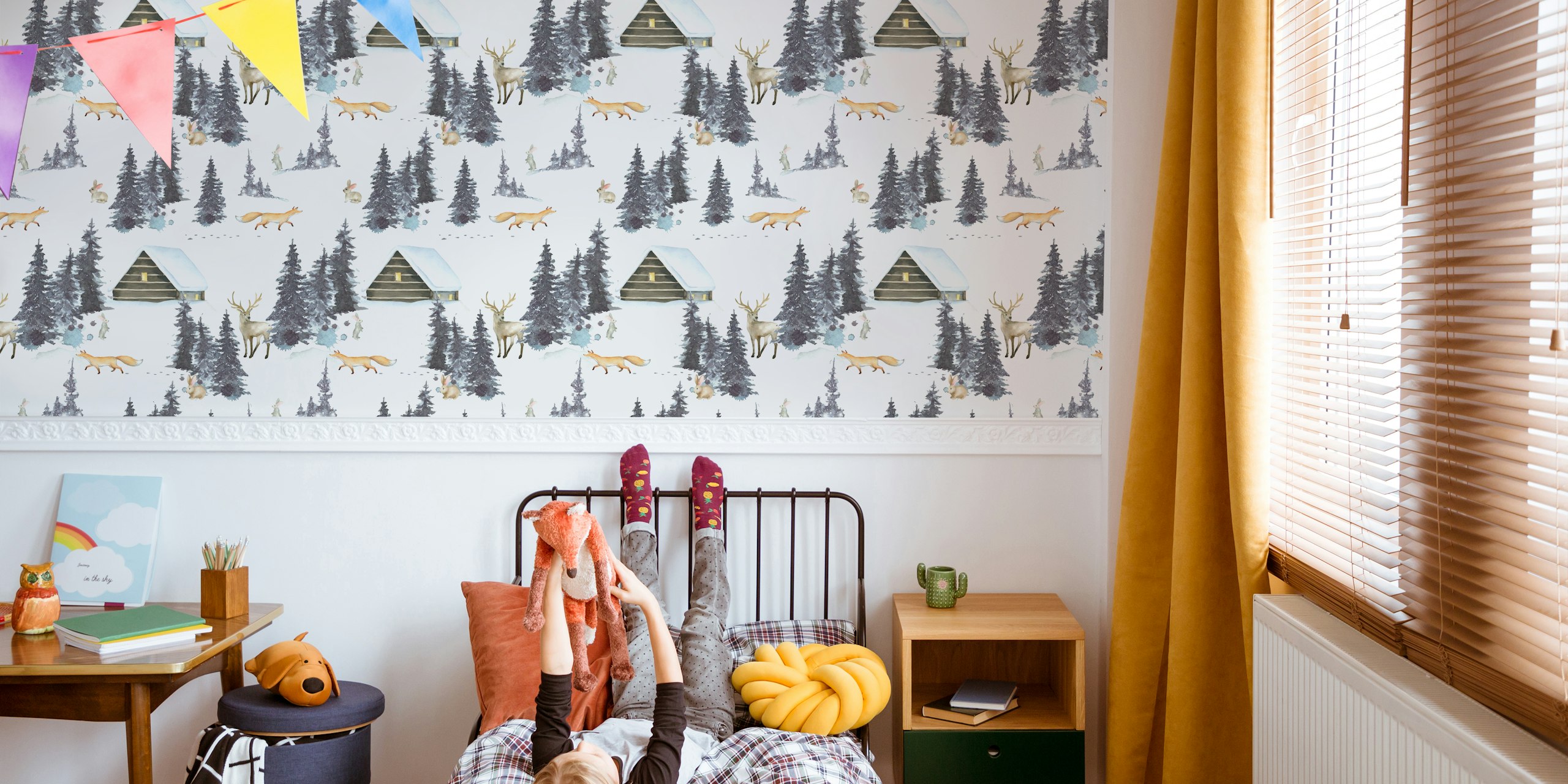 Winterday in the mountains design tapet