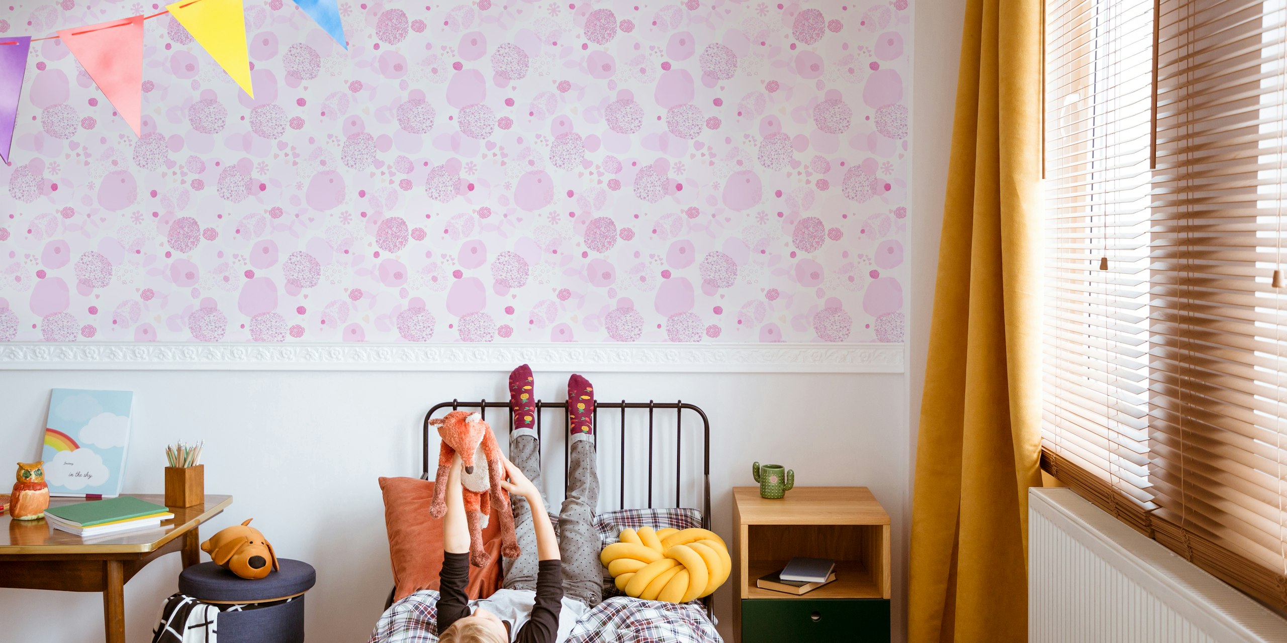 Diseño de papel pintado rosa para baby shower Abstract