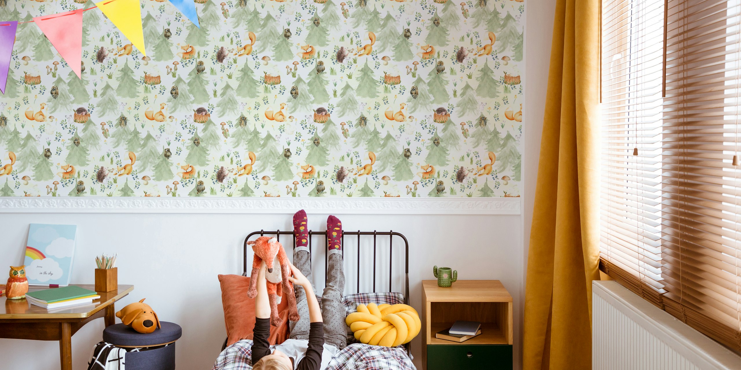 Woodland friends wallpaper in einem Zimmer
