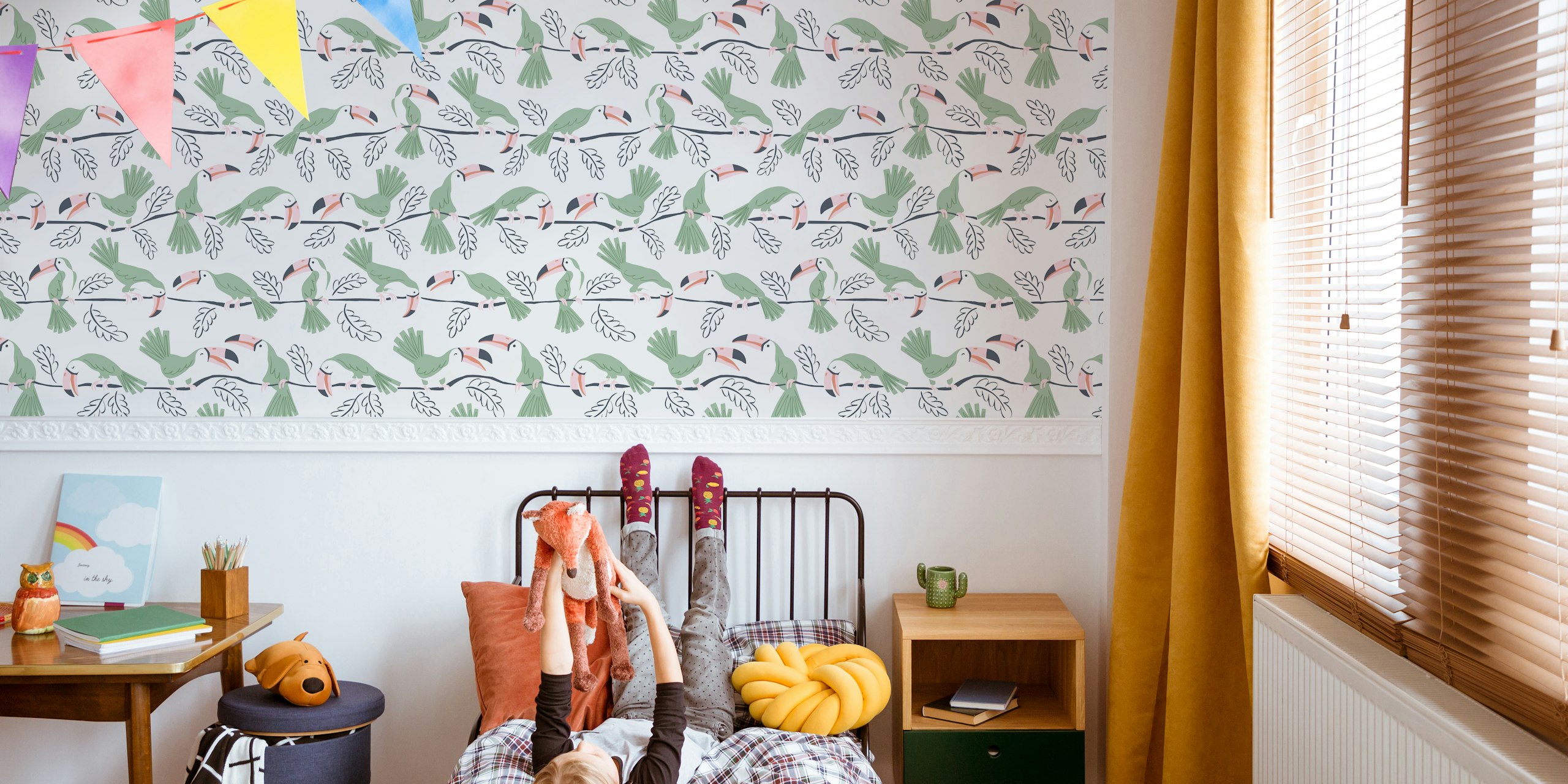 Toucan stripe tapet i et rom