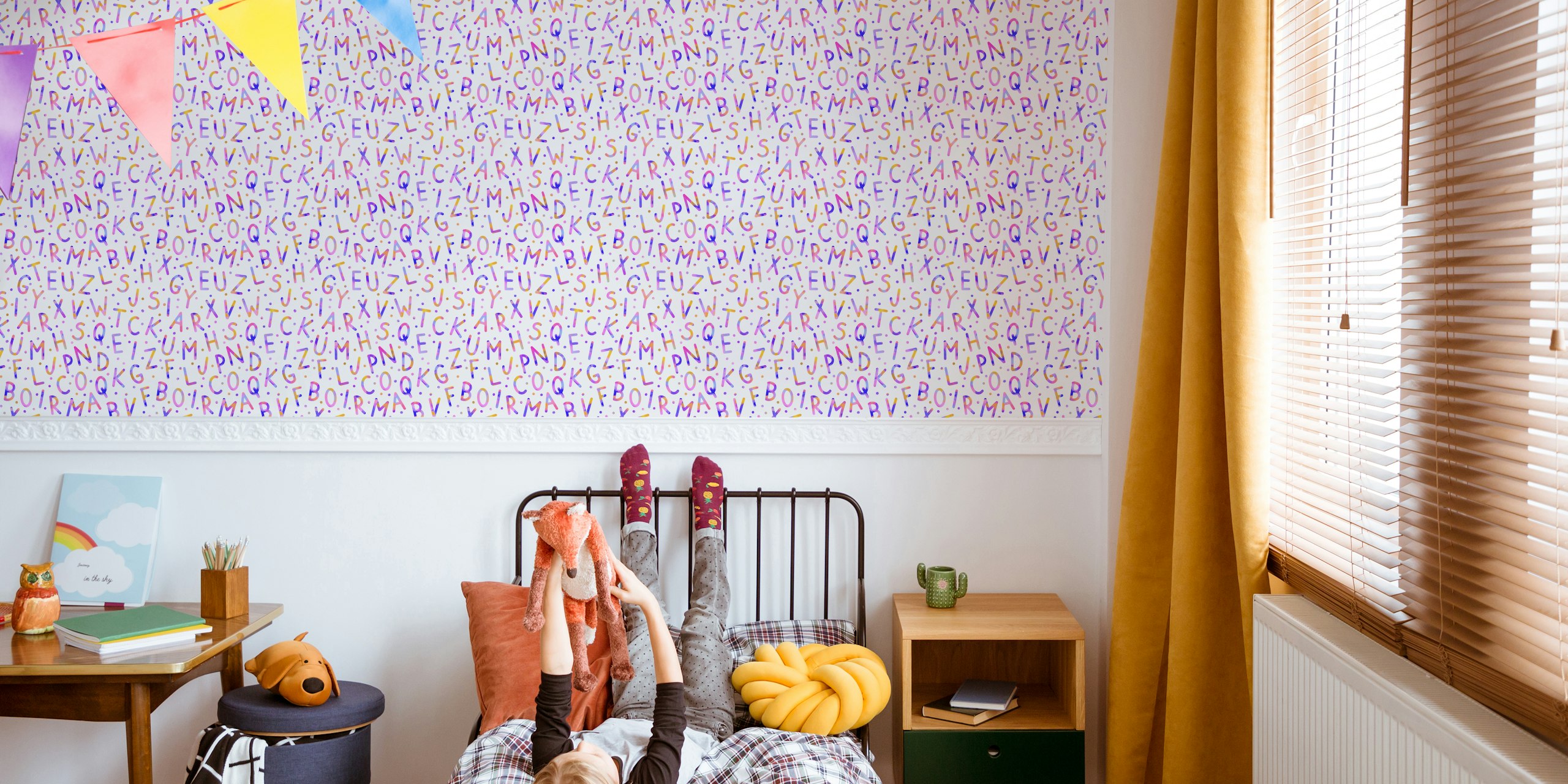 Colorful letters of the alphabet wall mural for children's room