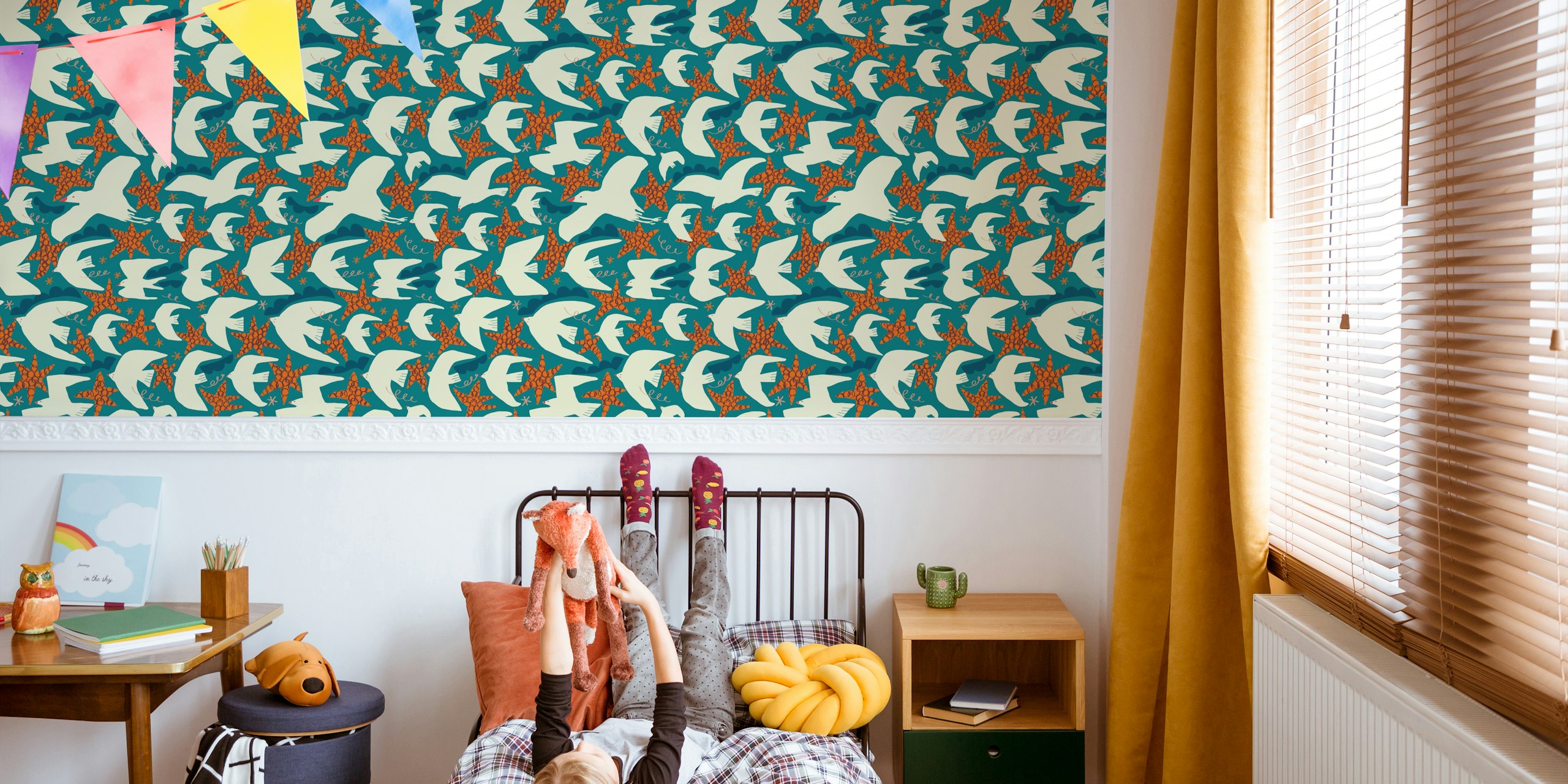 Coastal bird e estrela do mar em um quarto
