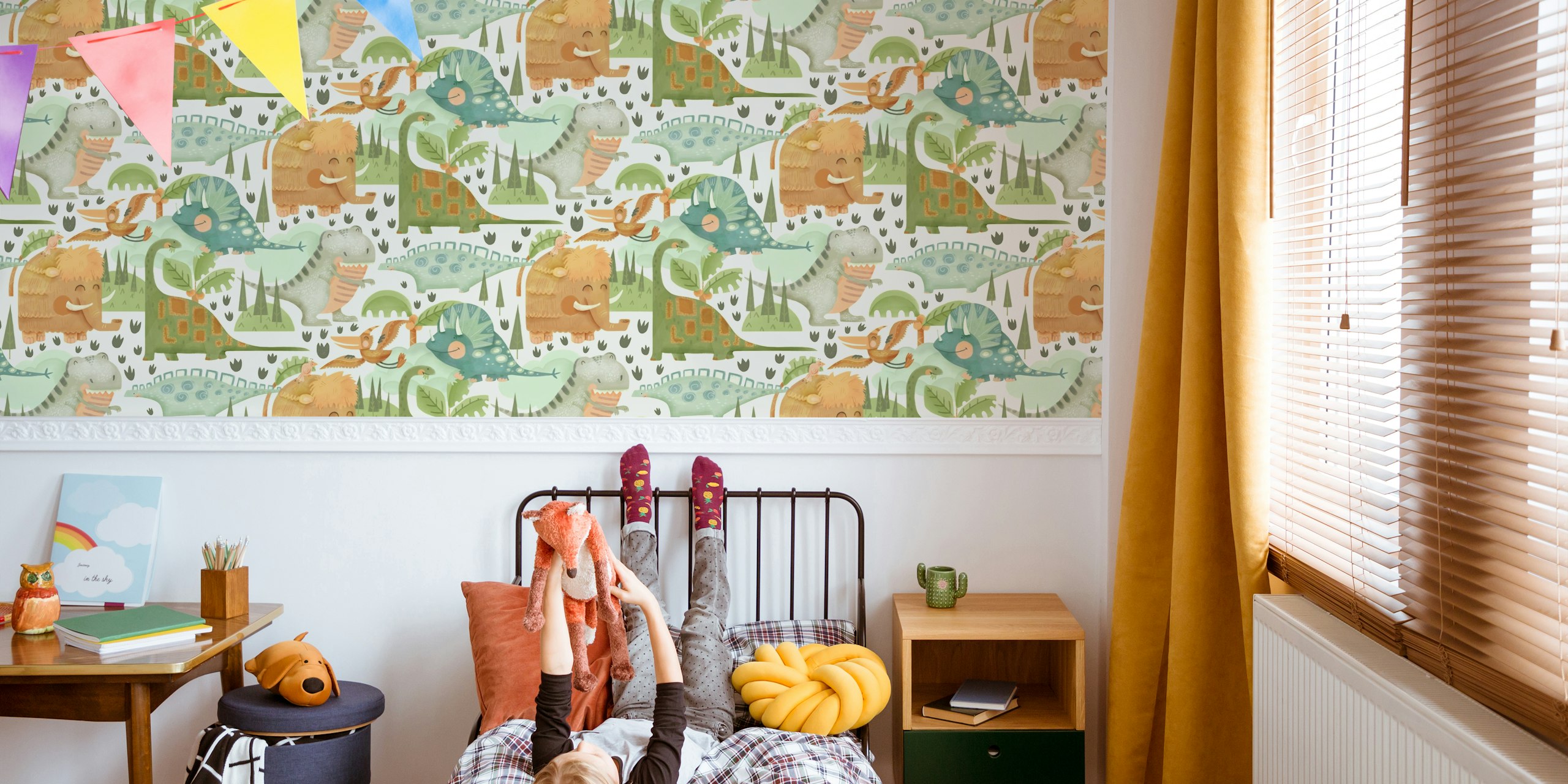 Papier peint Dinosaur Dreamland dans une chambre